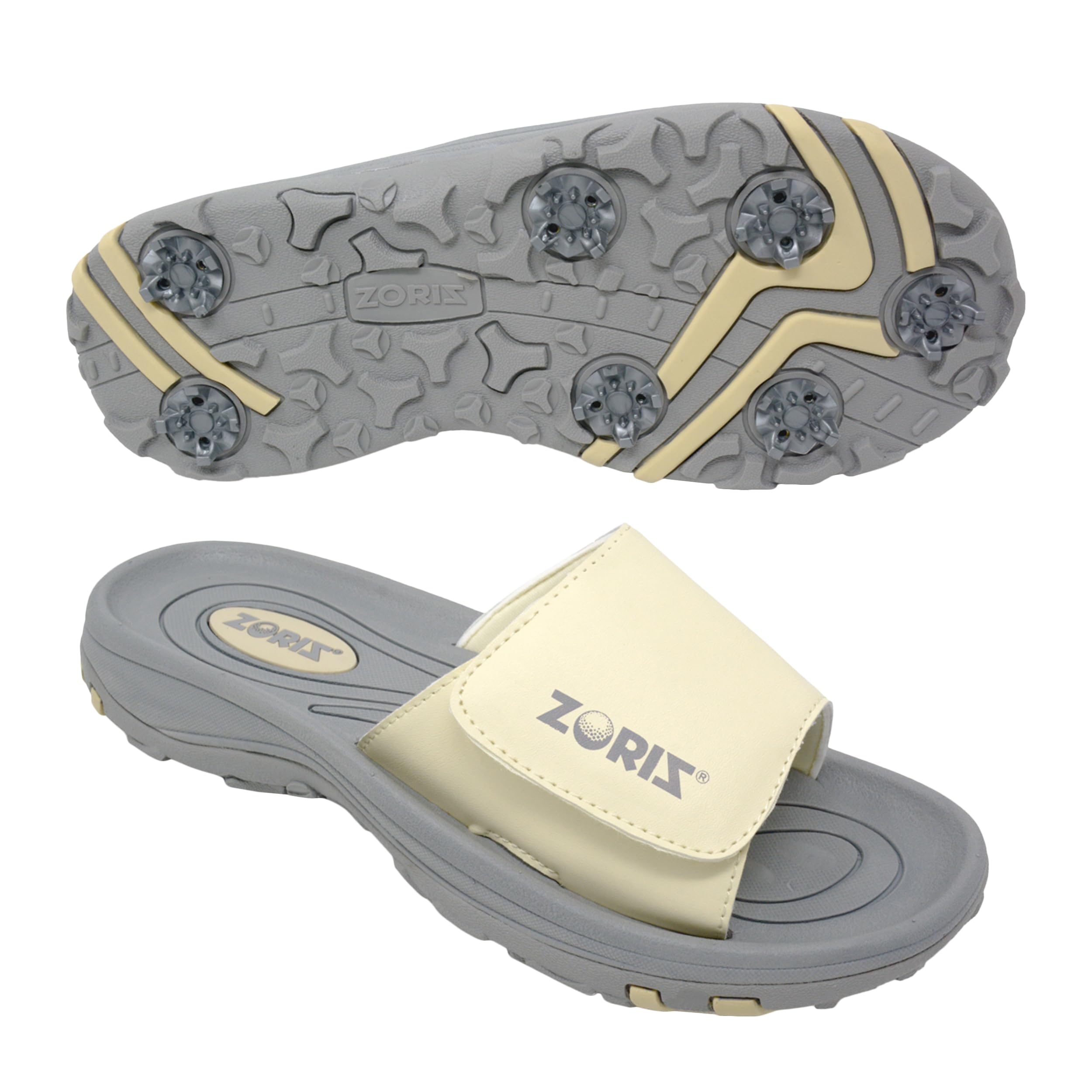 ZORIZ Men's & Women's Golf Slides with Removable Spikes - Comfortable Sports Sandals with Deep Heel Cup & High Sidewalls - Perfect for Golf Course, Driving Range & Casual Wear