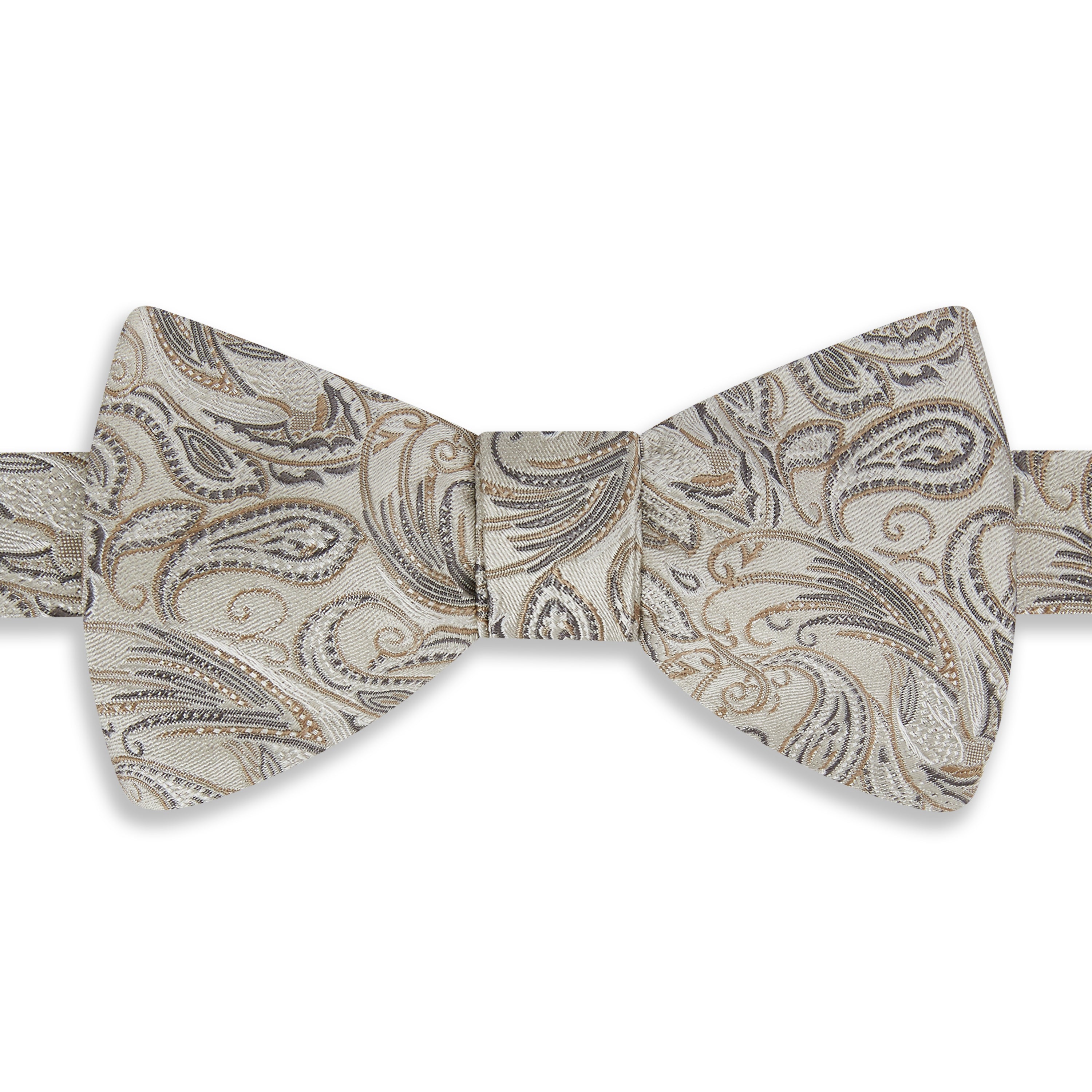 Elegant Ivory Pheasant Woven Silk Bow Tie for Men - Perfect for Weddings, Formal Events & Special Occasions