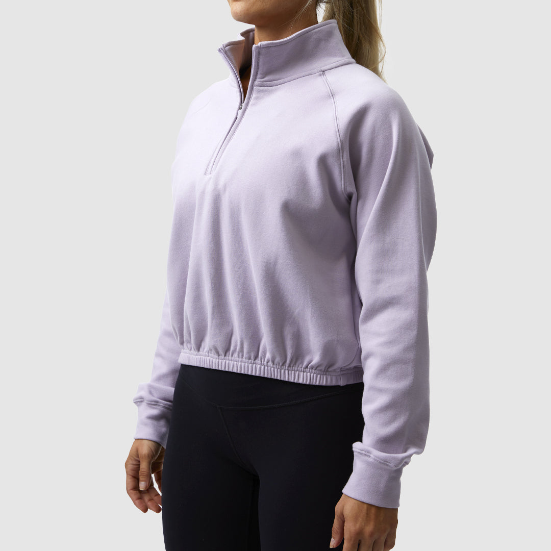 Free Spirit Cropped Sweatshirt - Heather Purple | Trendy Oversized Pullover for Women | Perfect for Casual Outfits, Streetwear & Loungewear