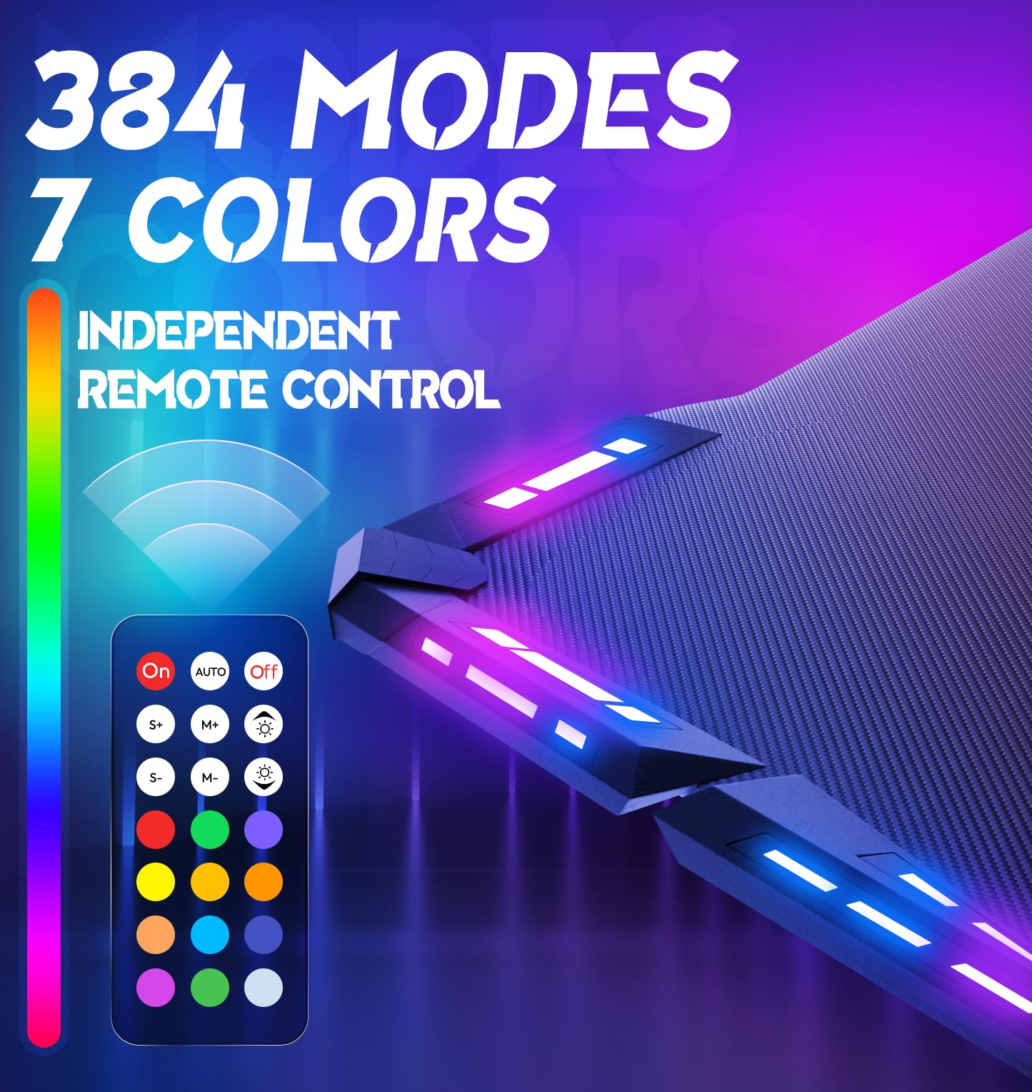 Dowinx RGB Gaming Desk with LED Lights & Carbon Fiber Surface - 55