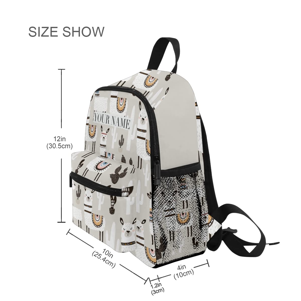 **Personalized Mini Cute Llama Toddler Backpack for Preschool - Custom Kids Backpack with Chest Strap, Daycare Toy Bag for Boys & Girls (10 x 4 x 12 Inches) - Perfect for School, Travel & Outdoor Adventures**