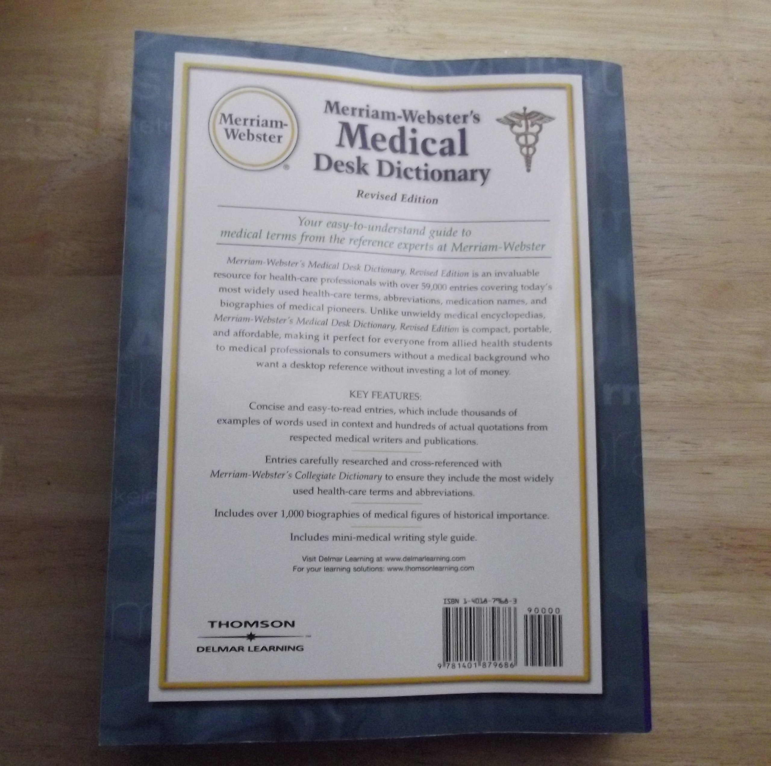 Merriam-Webster's Medical Desk Dictionary - Revised Edition | Comprehensive Medical Terminology Reference | Perfect for Healthcare Professionals, Students & Medical Office Use