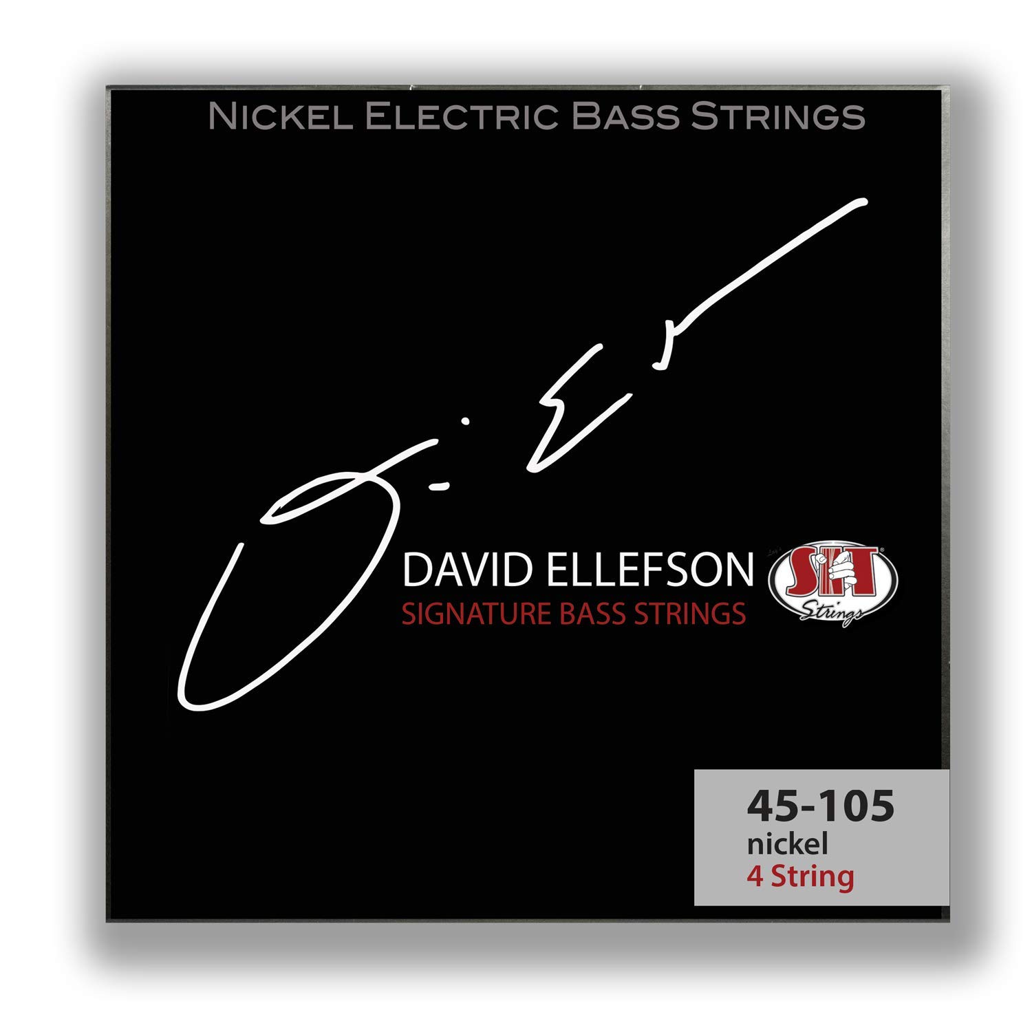SIT Strings David Ellefson Signature Nickel Bass Guitar Strings (45-105 Gauge) - 4-String Bass Custom Set for Rock & Metal Performance - Perfect for Live Shows, Studio Recording & Heavy Riffs