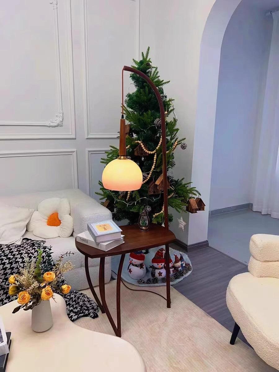 Modern Cantilever Wood Accent Floor Lamp - Adjustable Reading Light for Living Room, Bedroom & Office - Warm LED Lighting for Cozy Home Decor