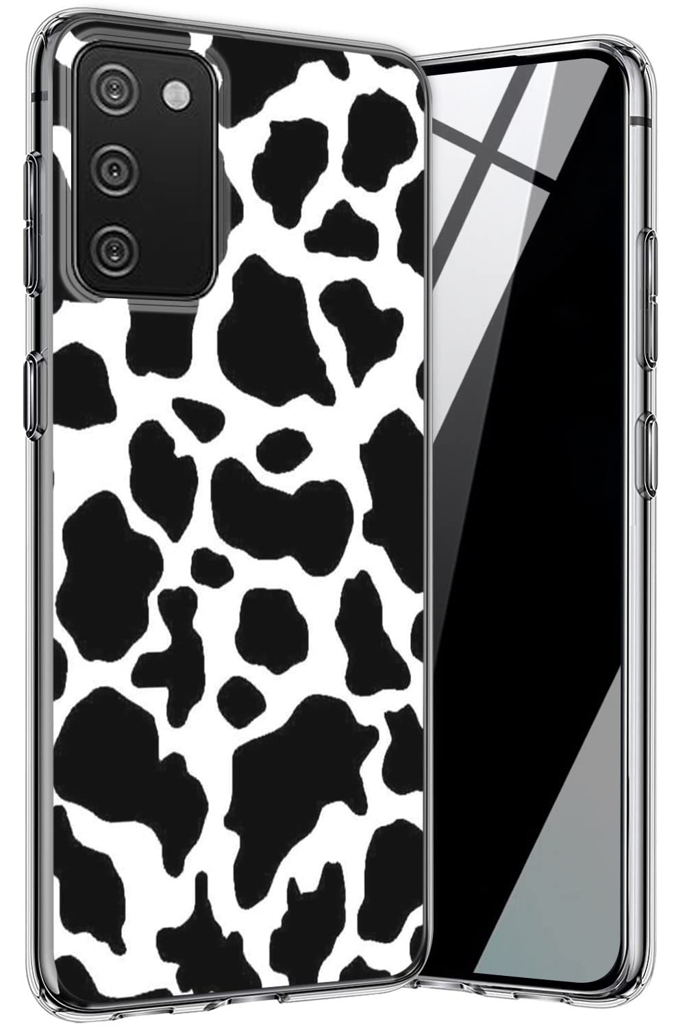 **JANENFNA Clear Soft TPU Phone Case for Samsung Galaxy A03S - Cute Cow Pattern Protective Cover for Women, Men & Girls | Durable Shockproof Bumper Case for Everyday Use**