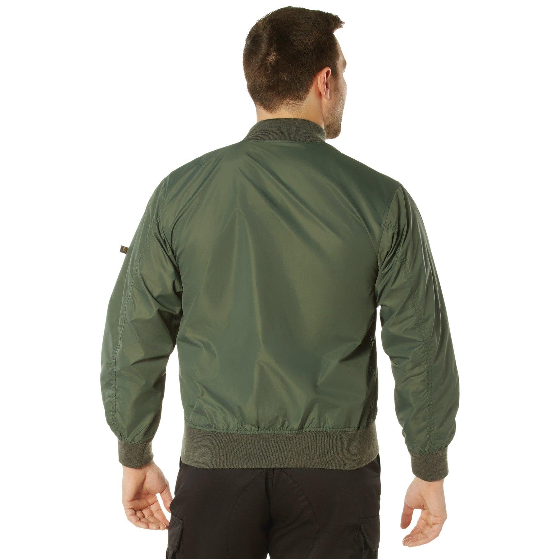 Rothco Men's Lightweight MA-1 Nylon Flight Jacket - Stylish Aviator Bomber for Casual Wear & Outdoor Adventures