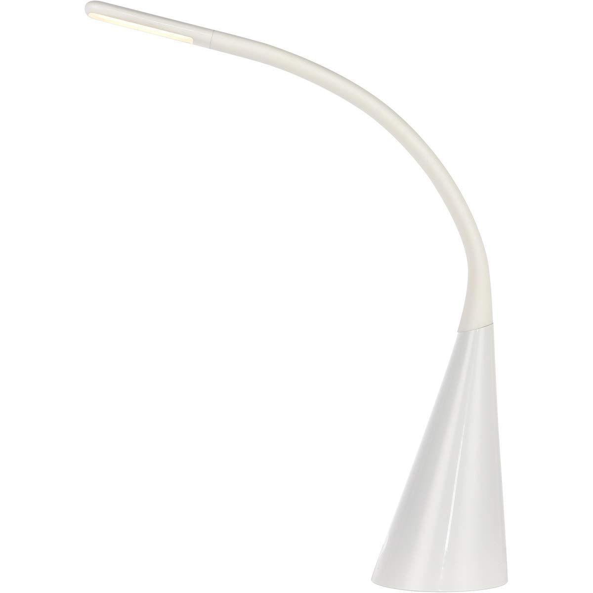 Sleek LED Desk Lamp with Smooth Touch Dimmer & USB Charging Port - Adjustable Brightness, Eye-Caring Light for Office, Study, Reading & Bedroom - Glossy White Modern Design