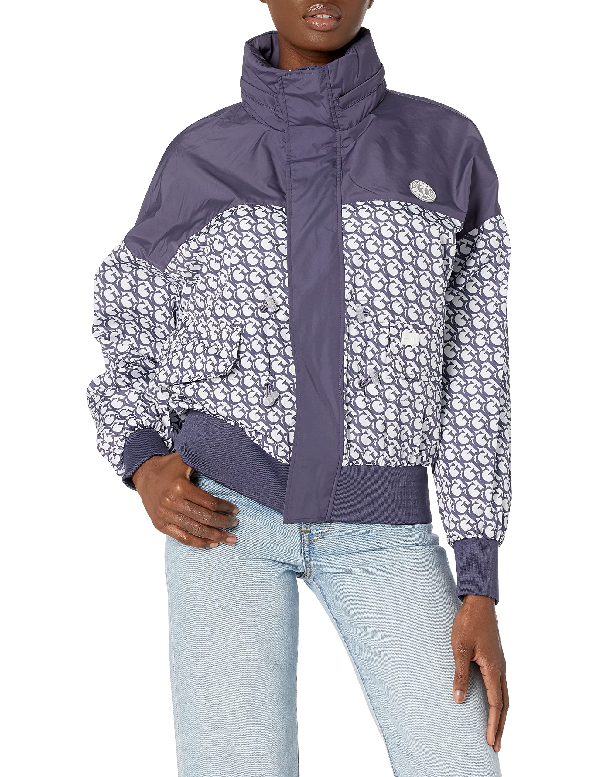 GUESS Women's Long Sleeve Clare Windbreaker Jacket - Lightweight Waterproof Raincoat for Hiking, Running & Outdoor Activities