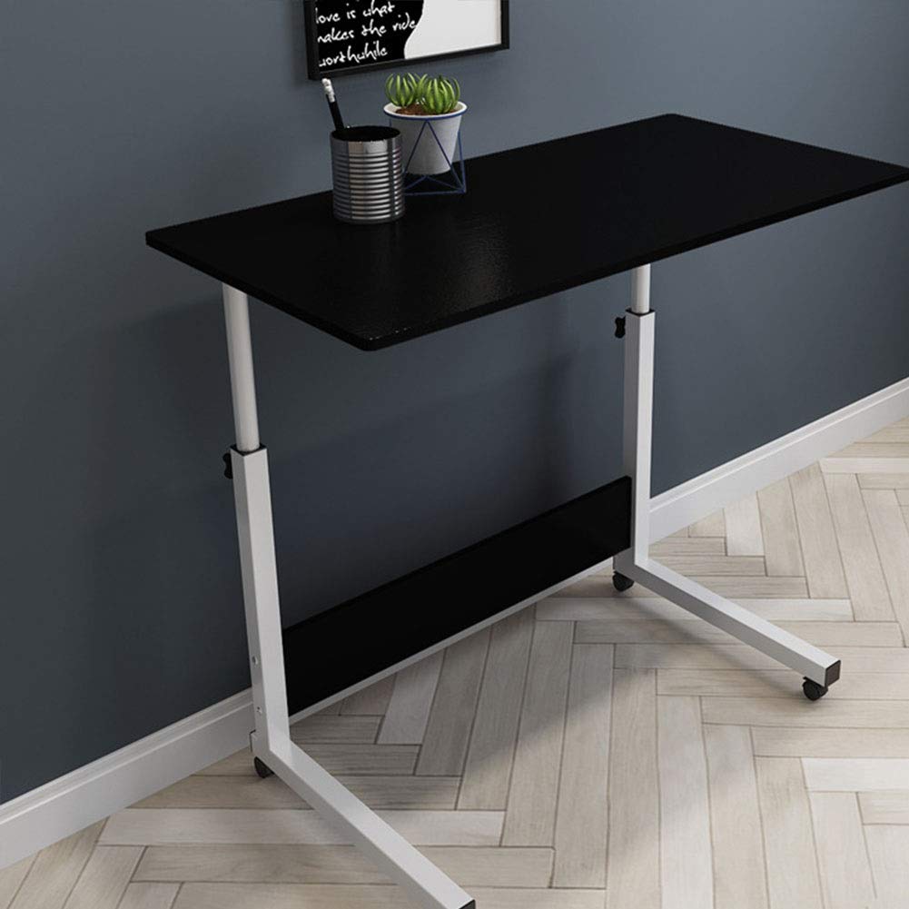 Adjustable Height Overbed Table with Wheels - Portable Medical Bedside Table for Home & Hospital Use, Ideal for Food Tray, Laptop, Dining & Reading (80x40cm, Color Options) - Perfect for Patients, Elderly Care & Bedroom Workspace