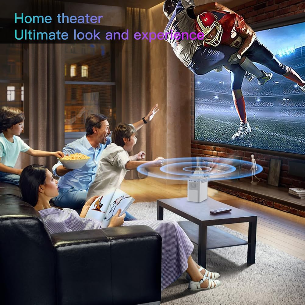 VACSAX Portable Smart Projector - 1080P HD 9500L Mini Projector with WiFi & Bluetooth, Android/iOS Compatible, 250