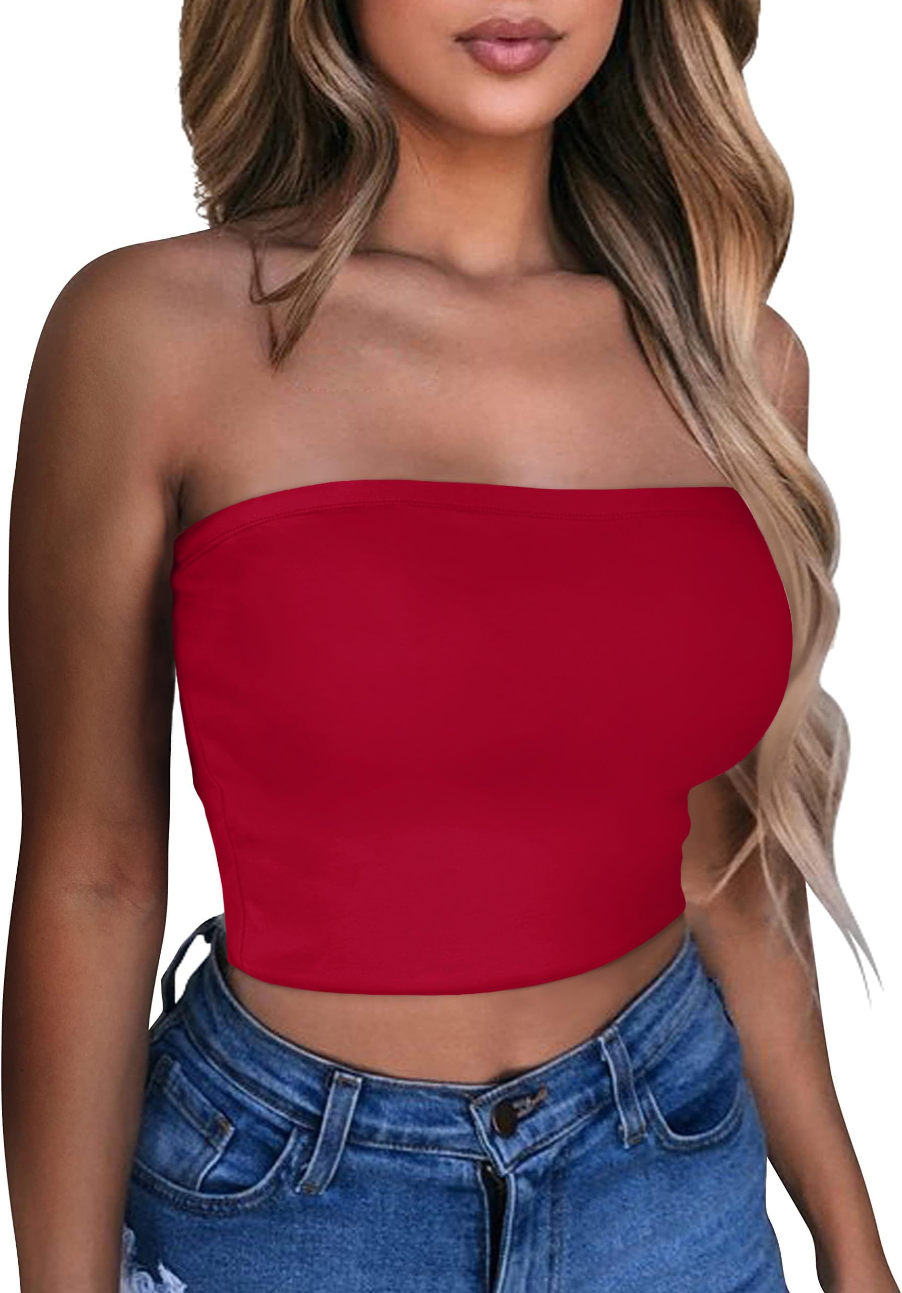 Women's Summer Tube Tops - Basic Strapless Crop Tops & Casual Sexy Tunics for Beach, Party & Everyday Wear