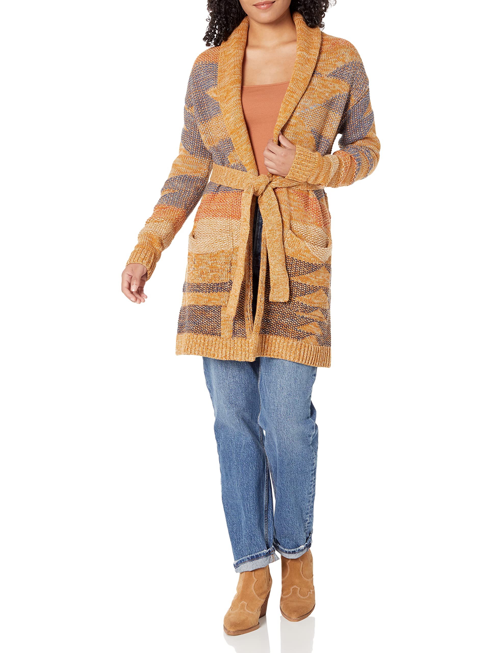 Pendleton Women's Monterey Belted Cardigan Sweater - Soft Wool Blend, Lightweight, Long Sleeve Open Front Wrap - Perfect for Fall, Winter & Cozy Layering