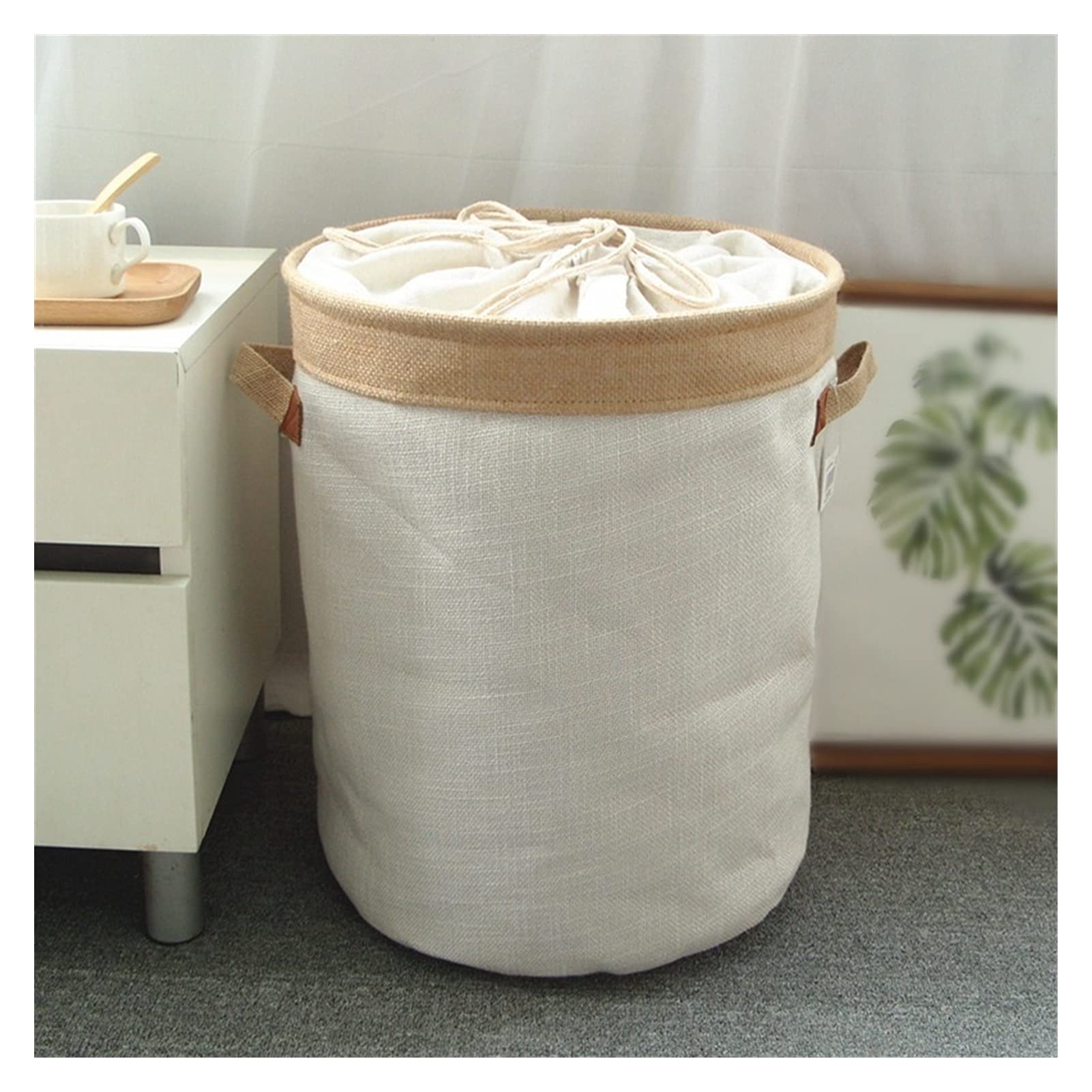 YINGHUA Large Cotton Laundry Basket with Handles - Picnic Basket, Toy Storage Organizer, Washing Bin for Dirty Clothes - Perfect for Home Organization, Camping & Outdoor Activities