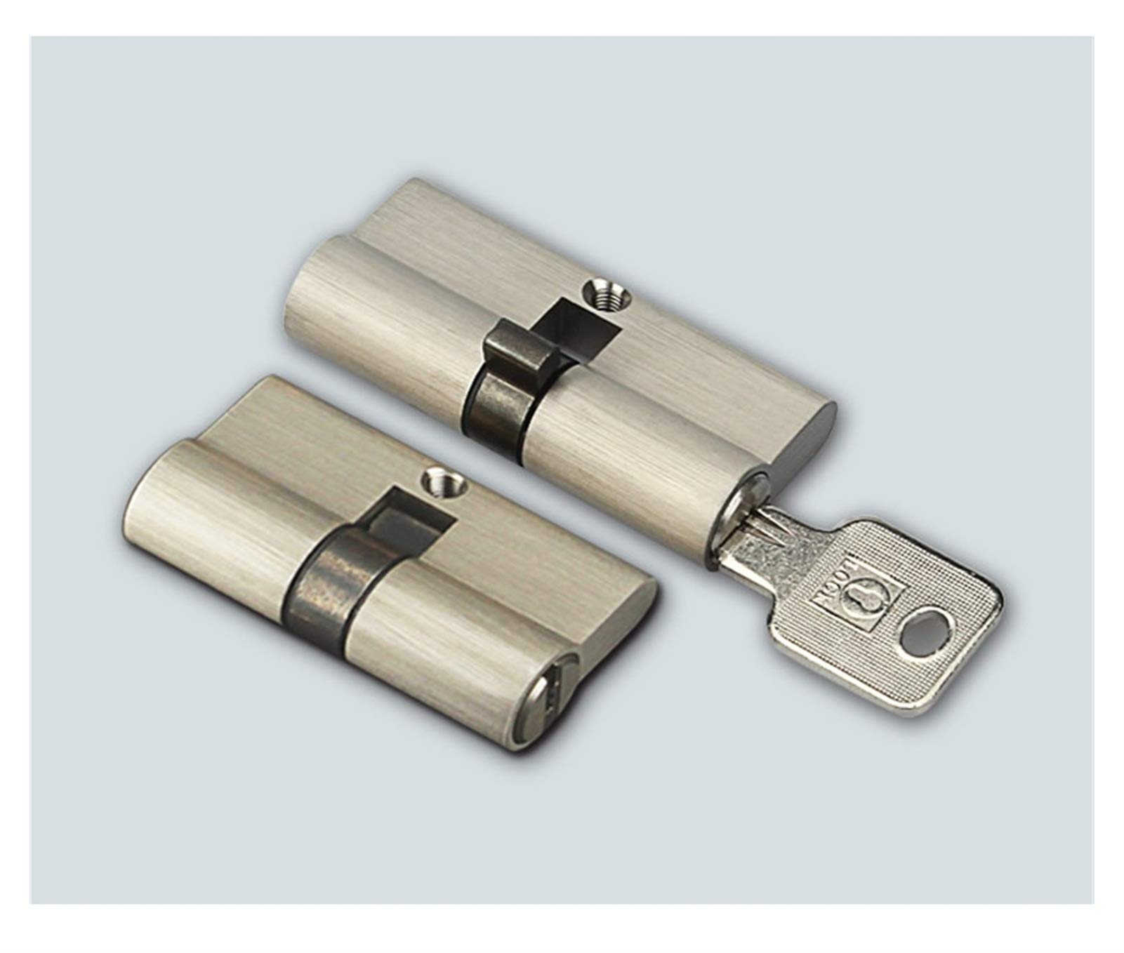 High Security Copper Cylinder Lock - 2 Pack with 8 Same Keys (70mm Length, 29mm Height) for Wooden & Aluminum Doors | Perfect for Bedroom, Bathroom & Indoor Security