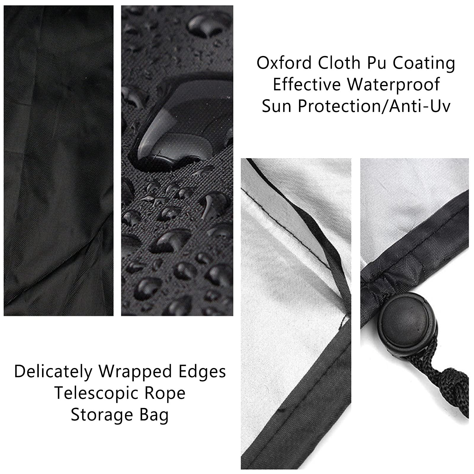 **ZWYGXL Black Round Waterproof Garden Furniture Cover - Tear Resistant, Windproof Outdoor Chair & Sofa Protector for Patio, Terrace, Table (300x110cm) - Perfect for Rain, Snow & UV Protection**