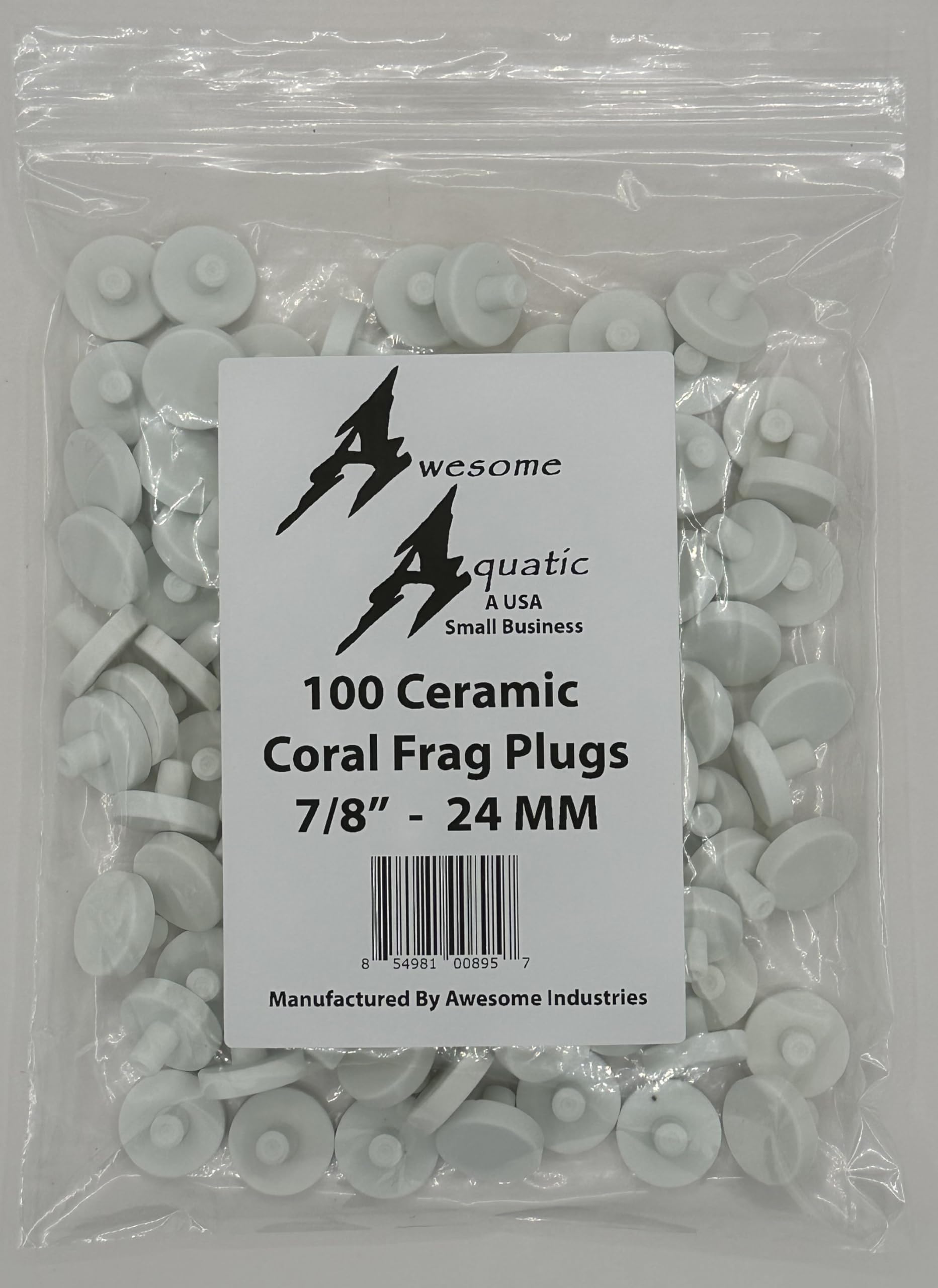 Premium 24mm Ceramic Coral Frag Plugs, Disks & Bases - 100 Pack for Saltwater Aquarium, Reef Tank & Coral Propagation | Ideal for Marine Hobbyists & Aquascaping