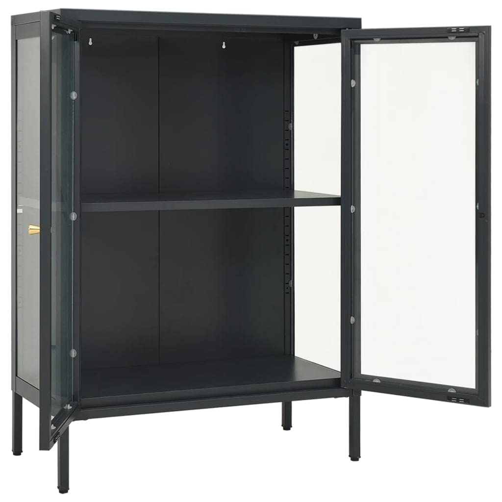 FAMIROSA Modern Steel Sideboard Cabinet with Adjustable Shelf - 29.5