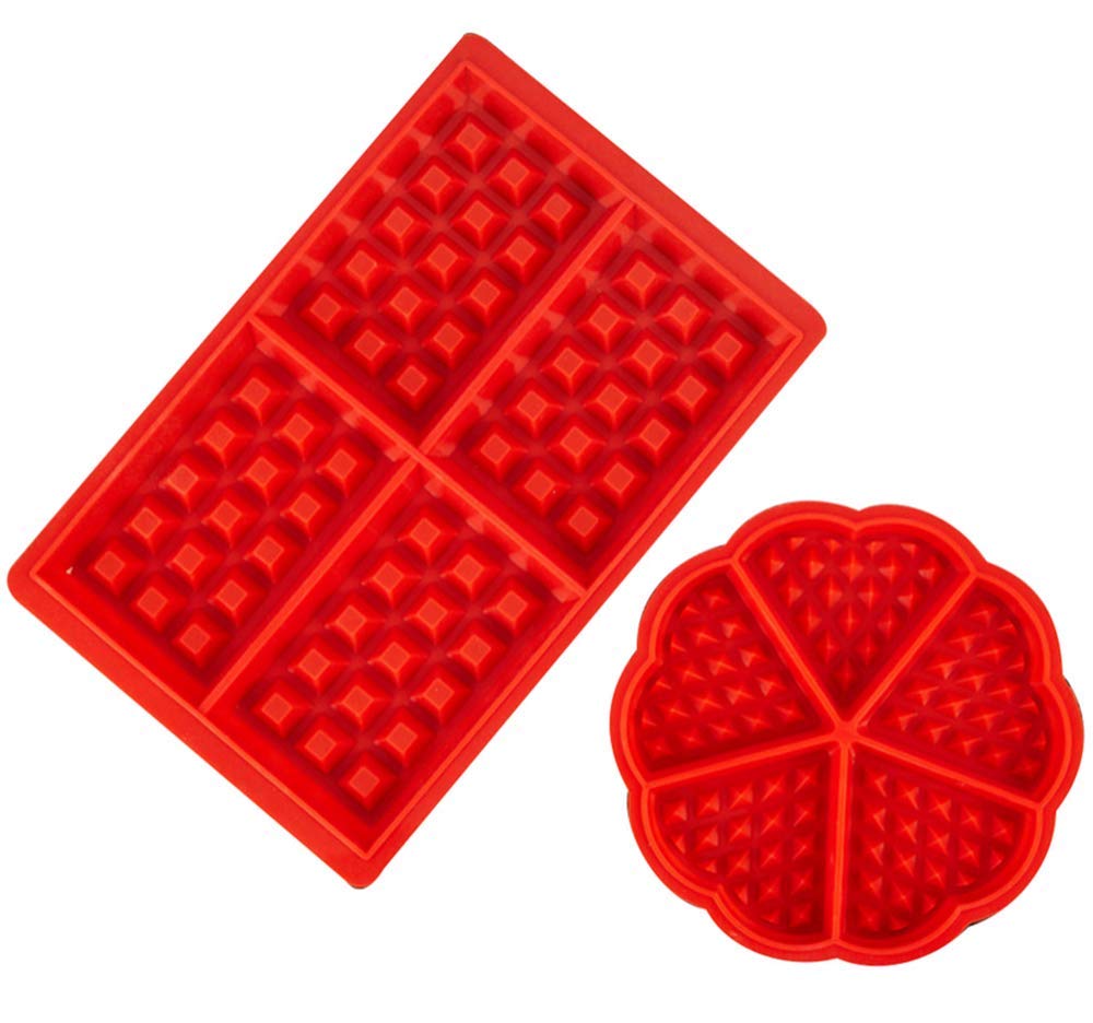 Non-Stick Silicone Waffle Mold - Flower & Square Shape Baking Pan for Waffles, Cakes, Chocolates, Muffins, Candies & Soap Making - Perfect for Home Baking, DIY Crafts & Gift Making