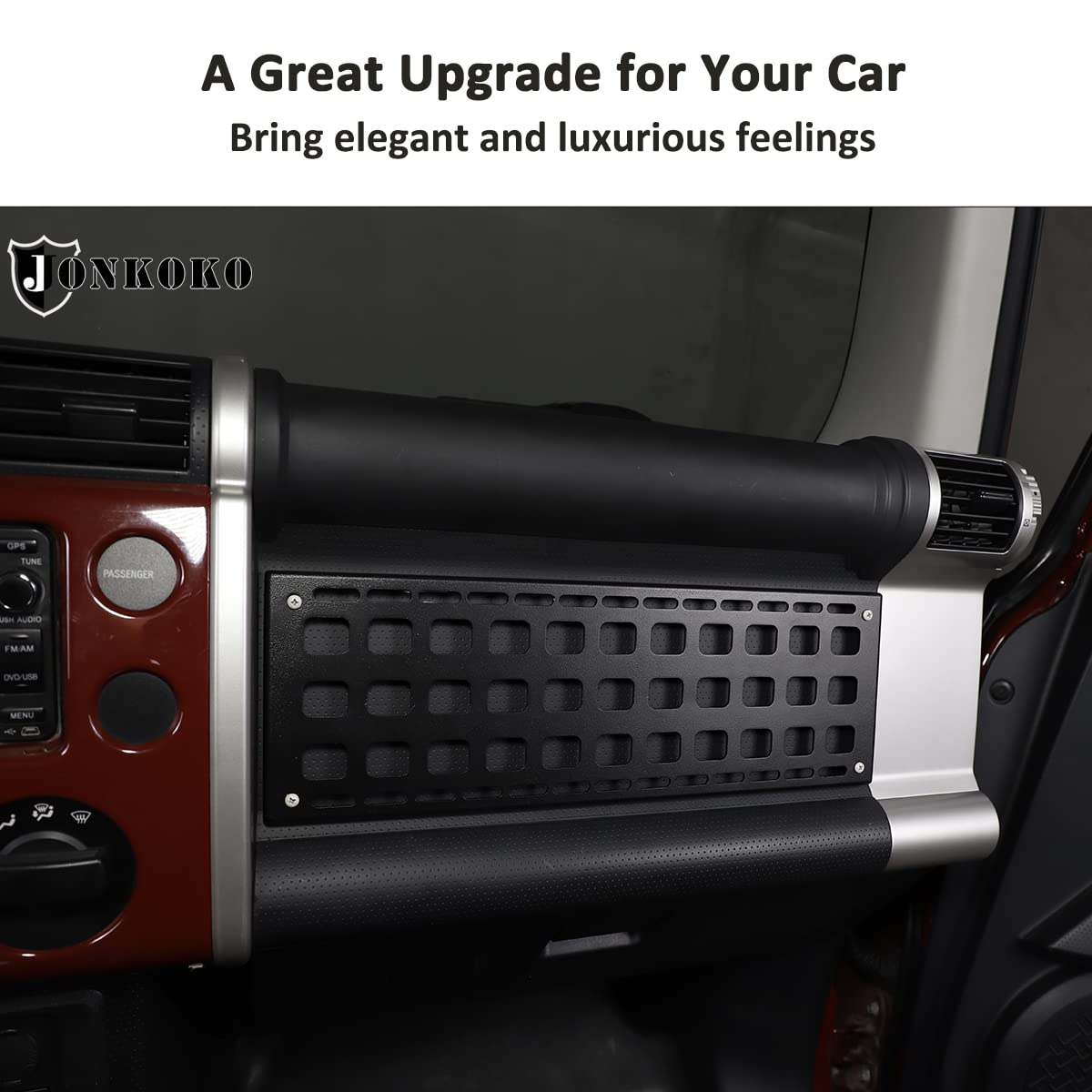 2007-2021 Toyota FJ Cruiser Aluminum Alloy Copilot Side Storage Shelf - Hanging Organizer Panel Rack for Car Accessories | Perfect for Road Trips & Off-Road Adventures