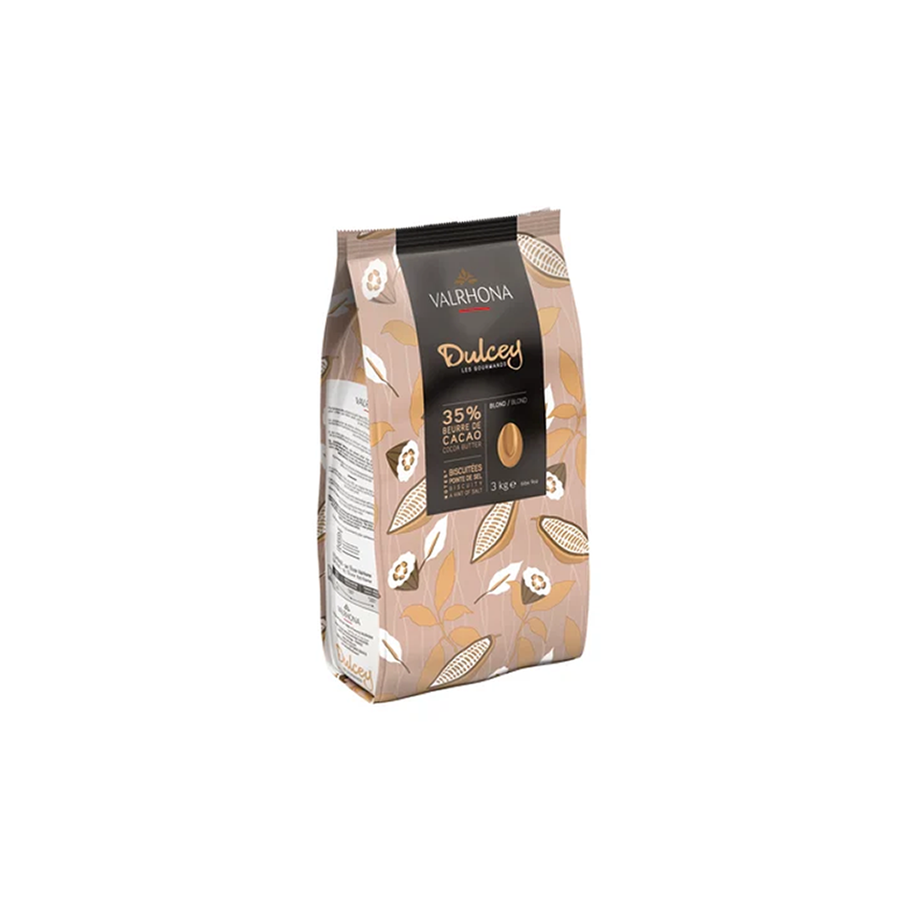 Valrhona Dulcey 35% White Chocolate 3kg (6.6 lb) - Premium Baking & Dessert Chocolate for Pastries, Ganache, and Gourmet Recipes