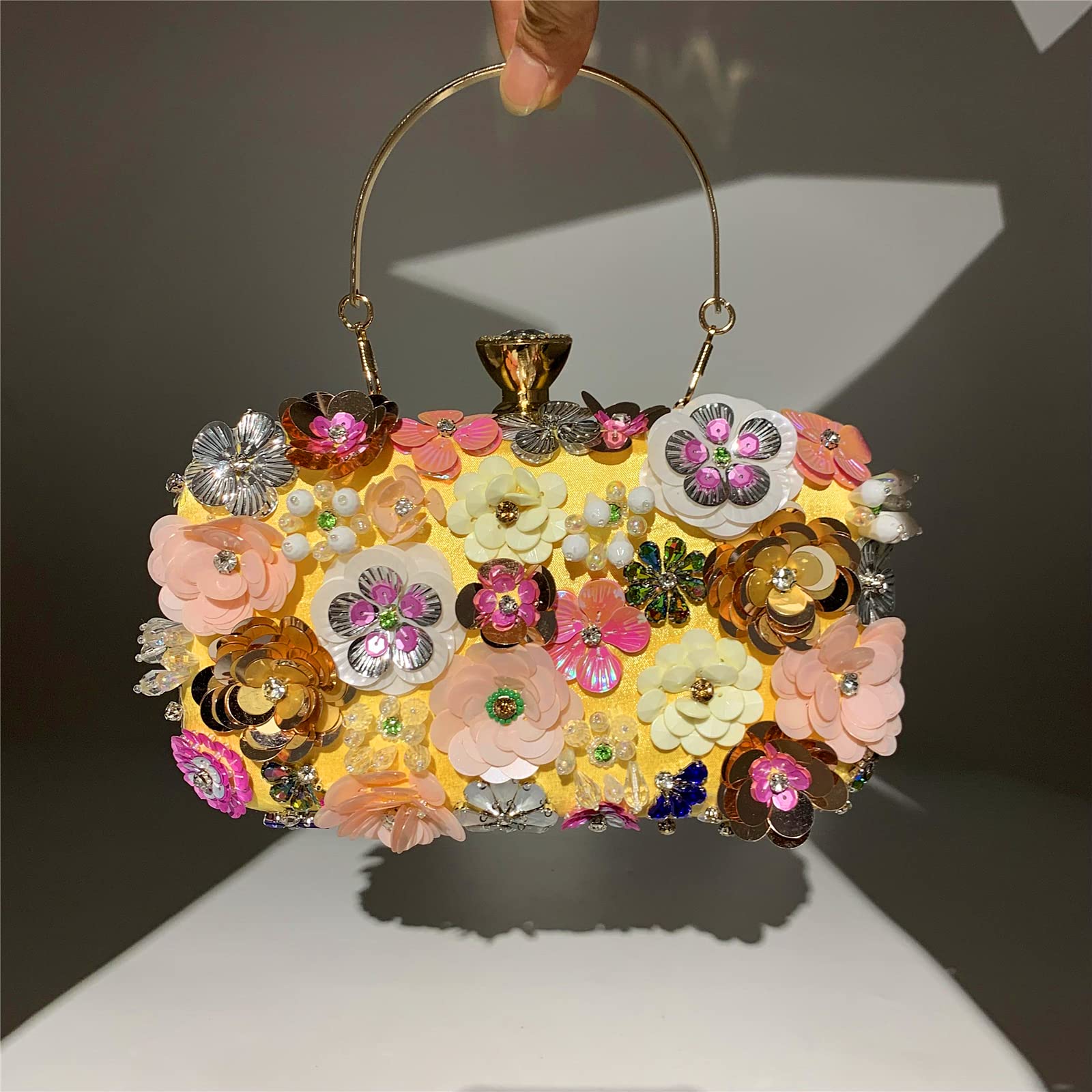 JIAJIA 3815 Women's Rhinestone 3D Sequins Envelope Clutch Purse - Elegant Wedding & Evening Handbag for Parties, Prom, Date Night & Special Occasions