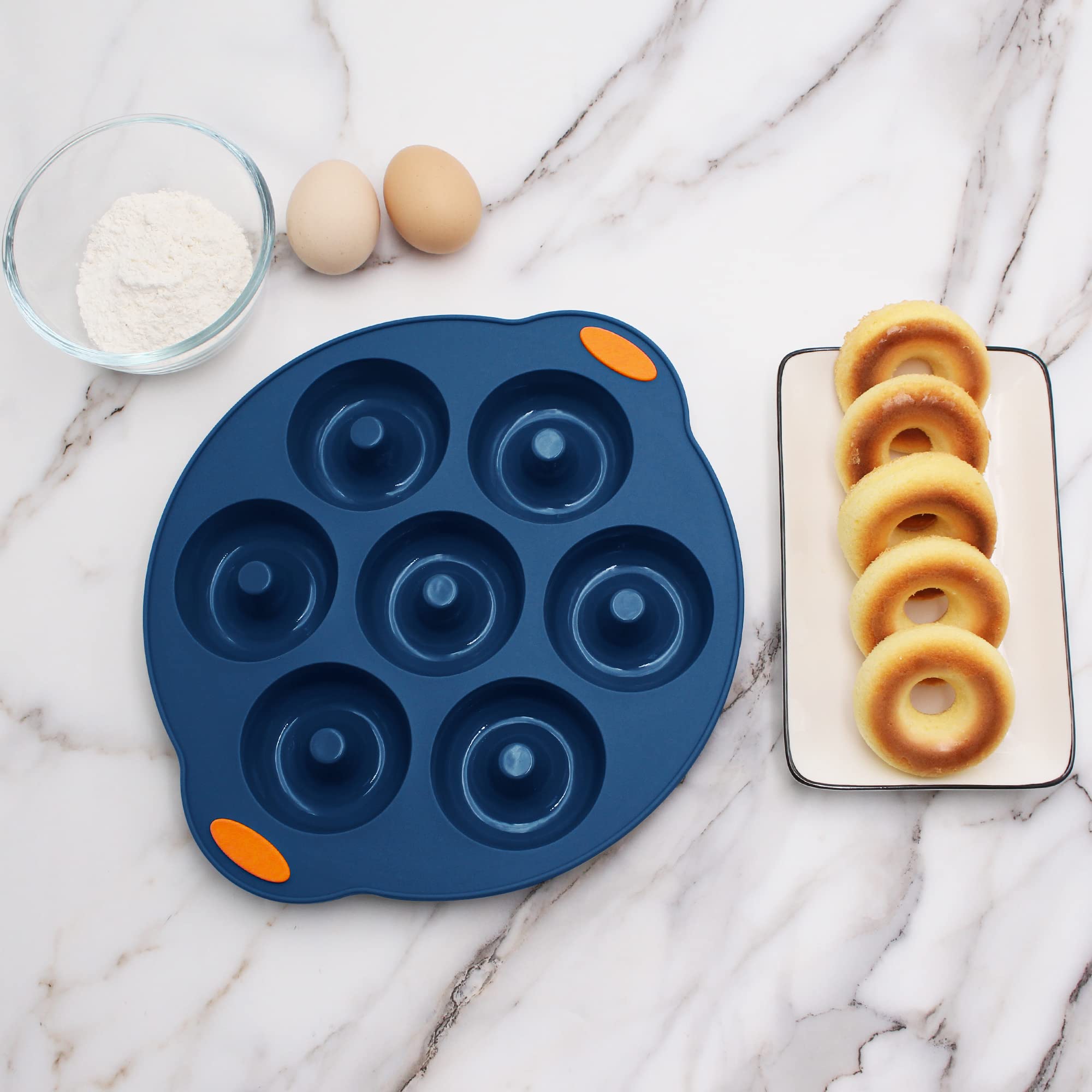 31-Piece Nonstick Silicone Baking Pans Set with Metal Reinforced Frame - Navy Blue Bakeware for Cakes, Cupcakes, Muffins & More - Perfect for Home Baking, Parties & Gifts