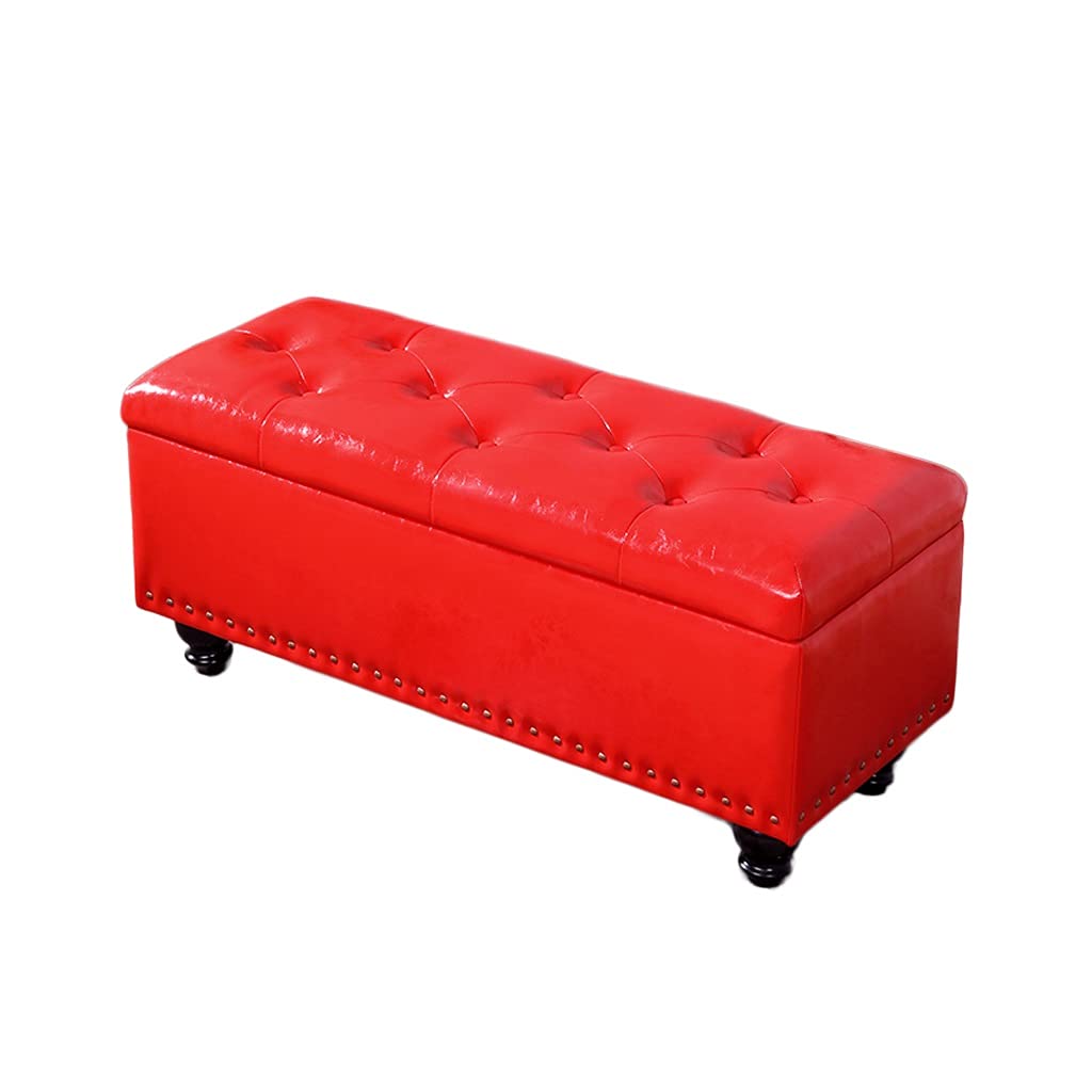 Foldable Ottoman Storage Box with Lid - Multi-Functional Footstool Seat for Entryway, Bedroom, Living Room | Perfect for Kids Toys Storage, Extra Seating & Home Decor