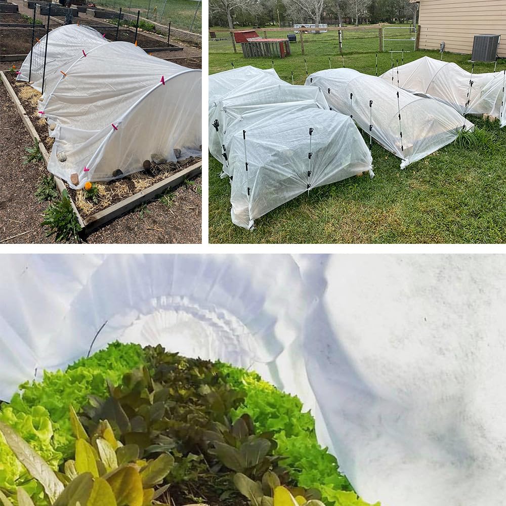 6.6FT x 66FT Reusable Plant Cover for Winter Protection - 1.1oz/yd² Frost Blanket, UV-Resistant Floating Row Cover for Vegetables & Fruits | Ideal for Garden Frost Protection, Cold Weather Plant Shelter & Season Extension
