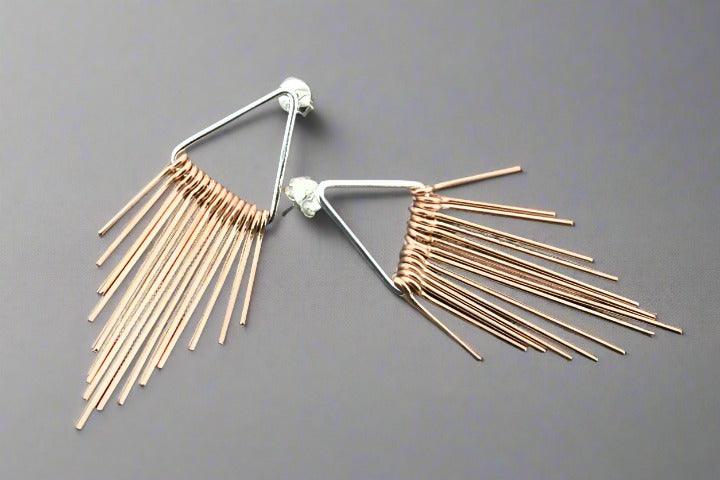 Dita Tassel Earring Studs - Rose Gold & Silver Dangle Earrings for Women, Perfect for Parties, Weddings & Everyday Wear
