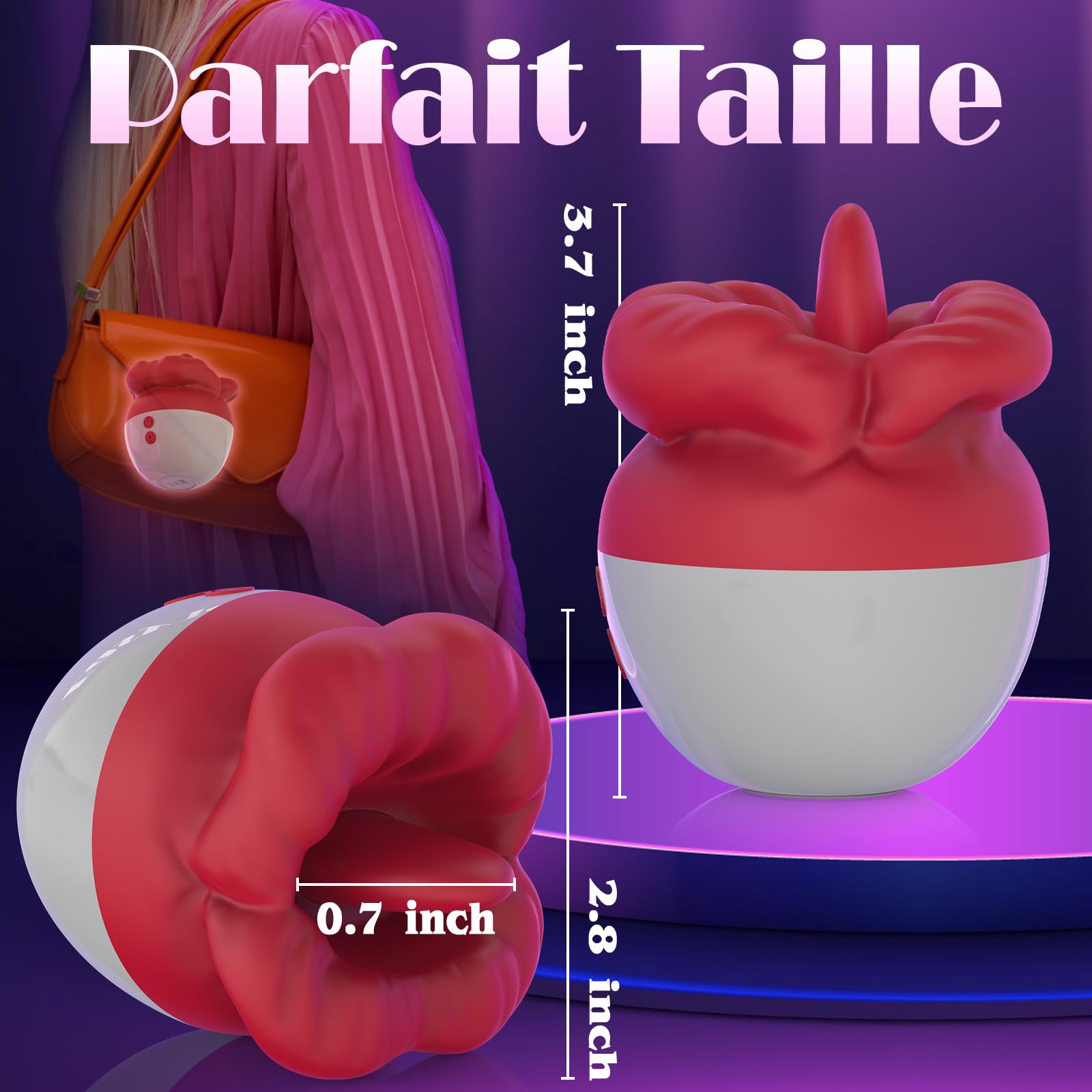 Powerful Clitoral Vibrator for Women - 10 Vibration Modes, Tongue Licking Sex Toy for Couples, Silent G Spot & Clit Stimulator - Perfect for Solo Play & Couples Intimacy (Red)