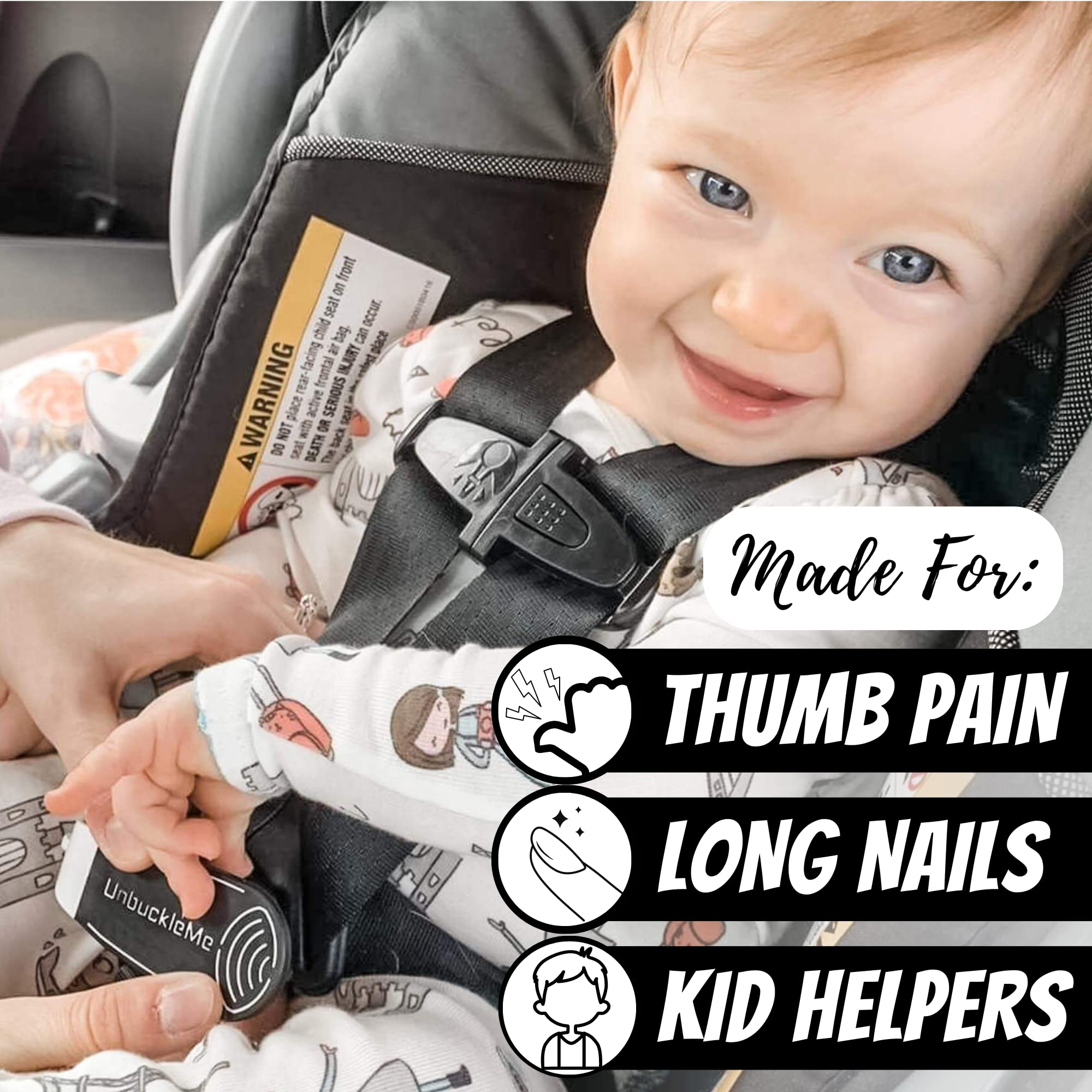 UnbuckleMe Car Seat Buckle Release Tool - Red & Black 2 Pack - Easy Car Seat Buckle Opener for Parents & Caregivers - Perfect for Travel, School Drop-offs & Baby Safety