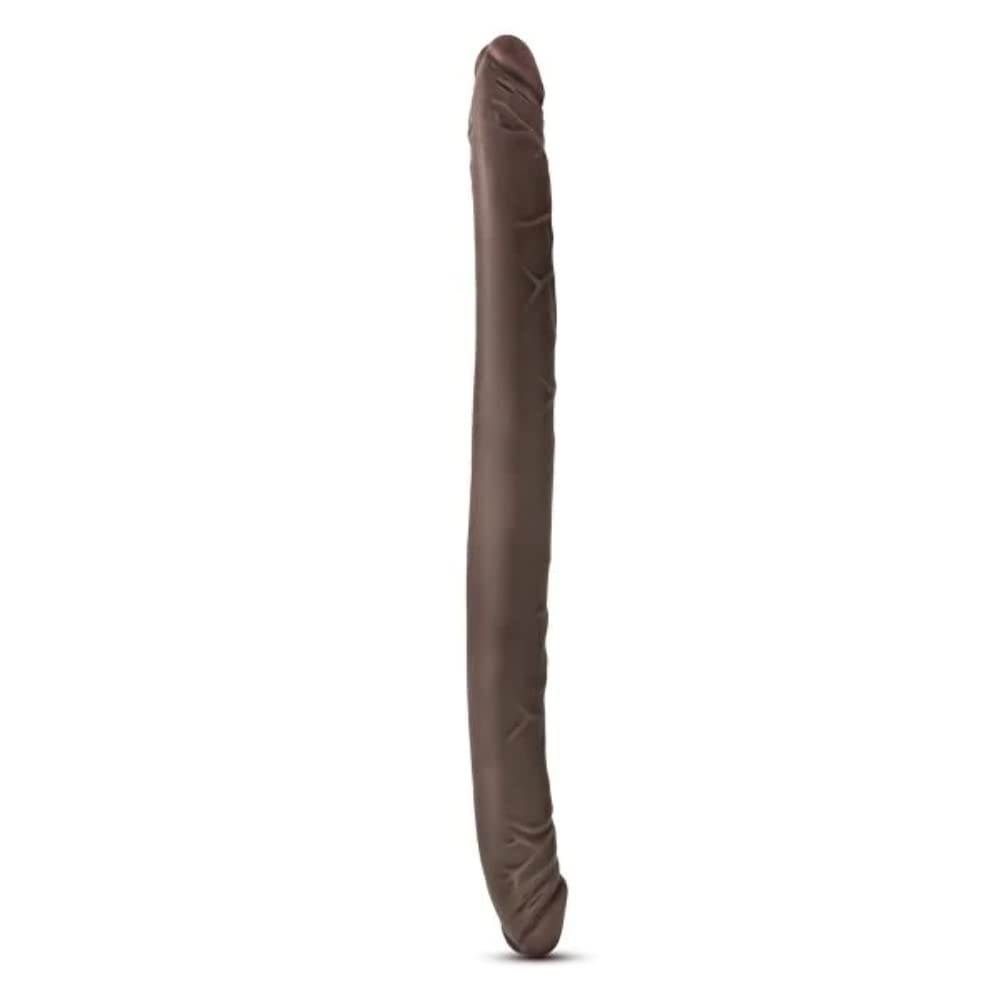 Blush Novelties Dr. Skin 16 Inch Extra Long Double Dildo - Chocolate Color Adult Sex Toy for Women & Couples | G-Spot Stimulation, BDSM Play, Partnered Sex & Solo Pleasure