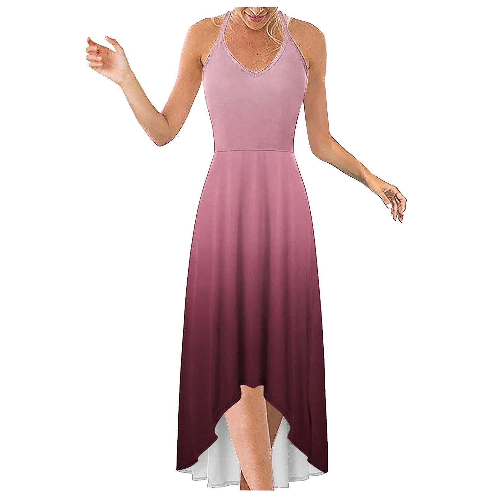 Women's Sweet Cute Polka Dot Boho Floral Dress with Split Hem - Perfect for Evening Parties, Date Nights & Summer Vacations