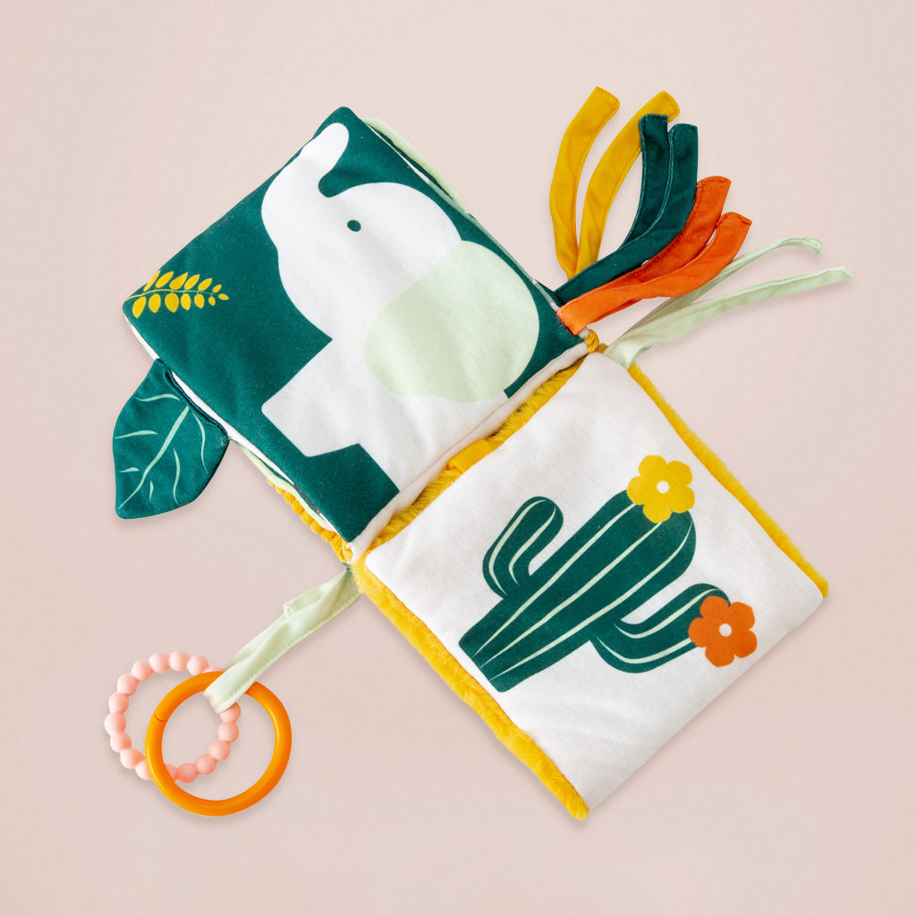 Little Big Friends Soft 2-in-1 Activity Book - Jungle Animals Theme for Kids | Interactive Learning & Play | Perfect for Travel, Preschool & Quiet Time Activities