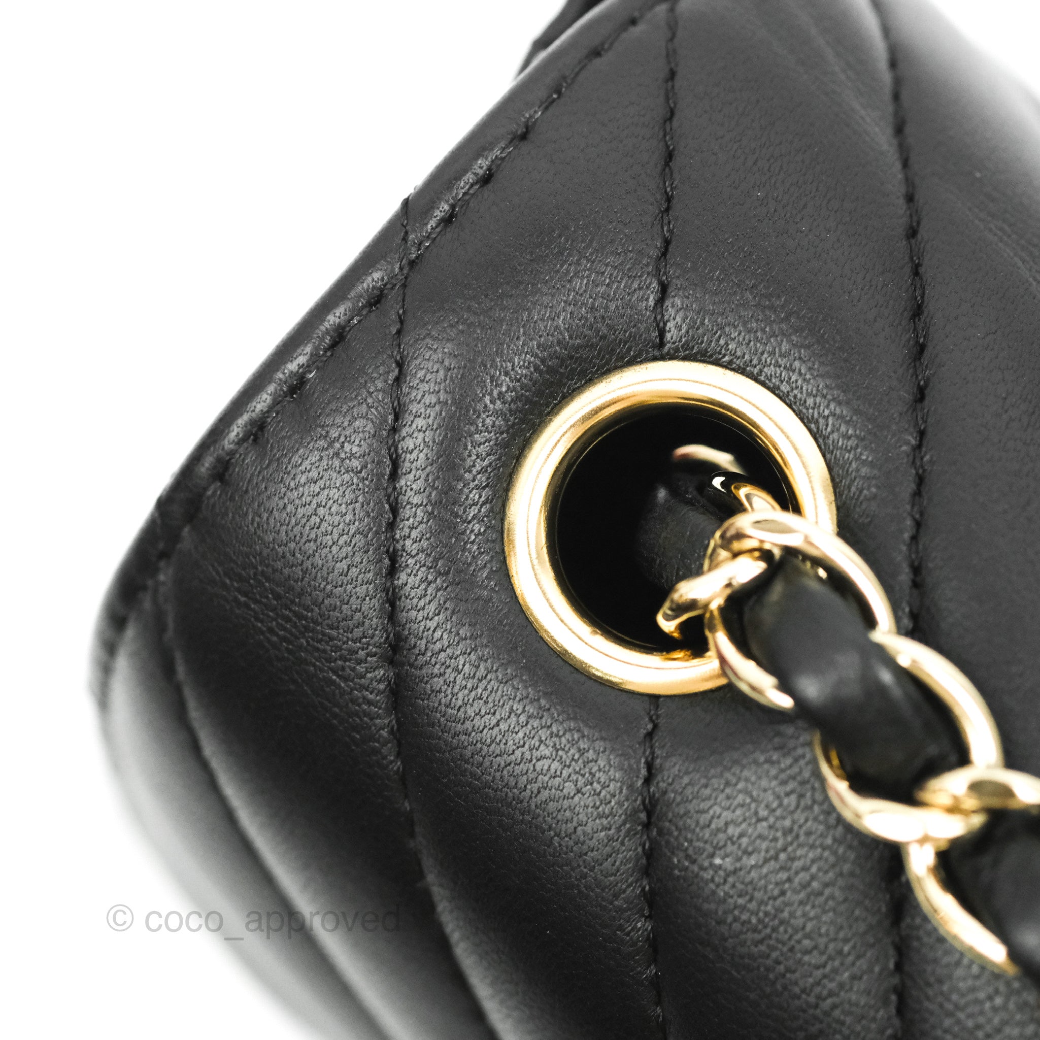 Chanel Chevron Mini Rectangular Flap Bag in Black Lambskin Leather with Gold Hardware - Perfect for Evening Events & Luxury Fashion Accessories