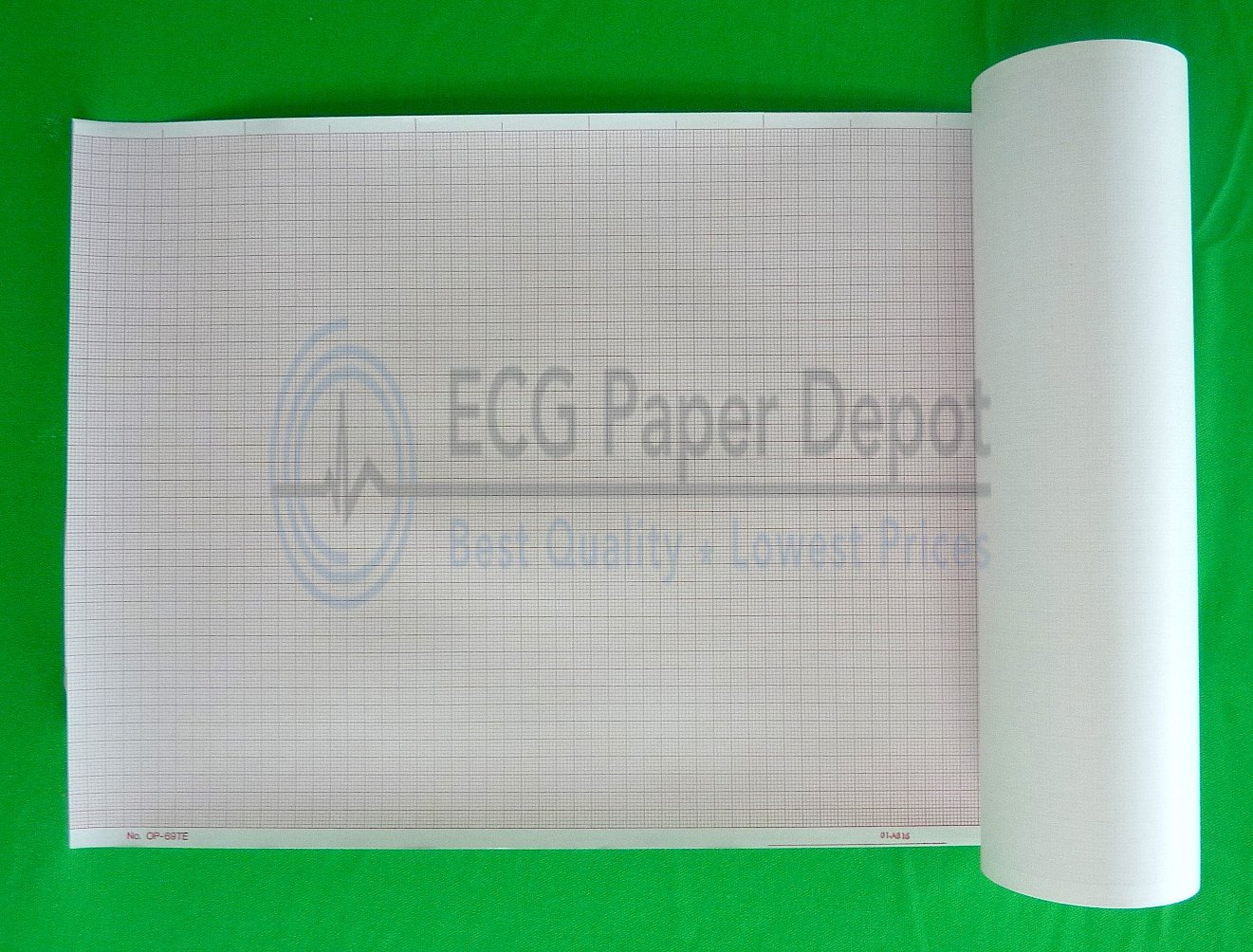 OP69-TE Medical Cardiology ECG Recording Chart Paper - 25 Rolls (210mm x 100ft) with Red Grid - For Hospital, Clinic & Home Heart Monitoring Use
