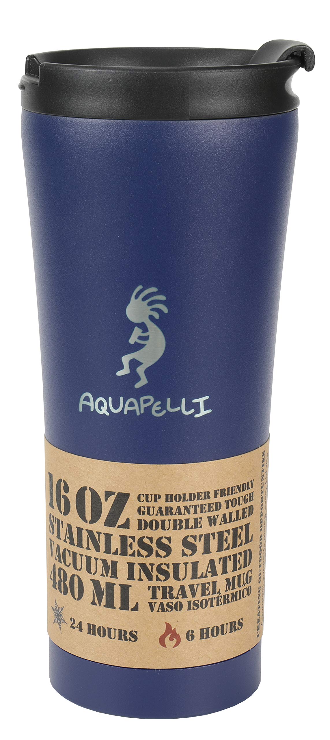 Premium Vacuum Insulated Travel Coffee Mug - 16oz Stainless Steel Thermos, Leak-Proof & Temperature Retention (Blueprint Blue) - Perfect for Commuting, Camping & Office Use