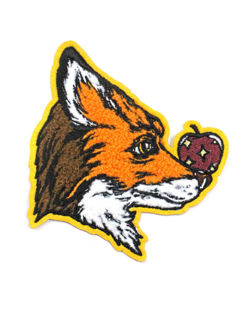 Mr. Fox Chenille Patch - Soft & Durable Iron-On Embroidered Applique for DIY Crafts, Jackets, Backpacks & Hats - Perfect for Customizing Clothes & Accessories