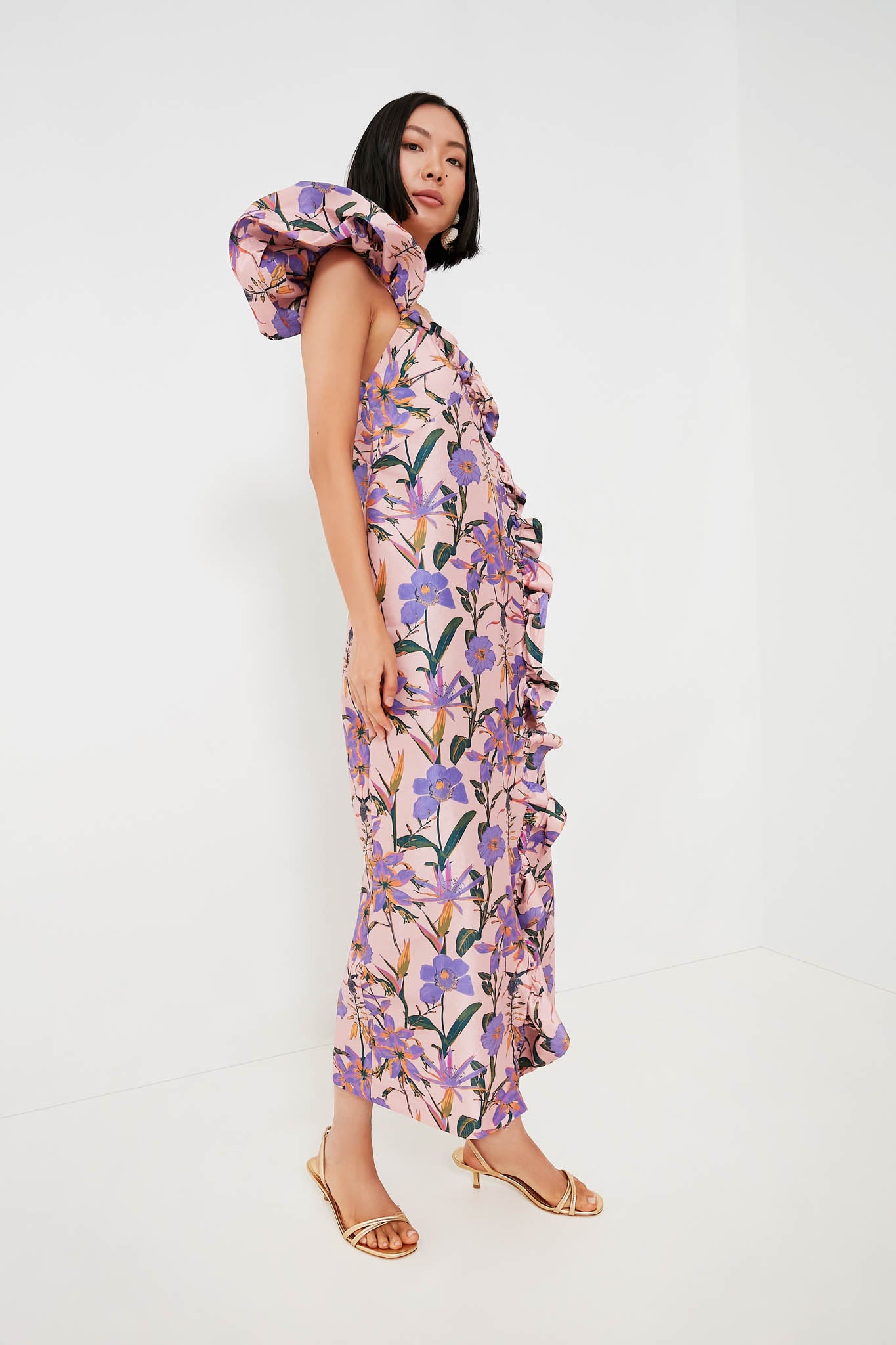 Blush Iris Penelope Maxi Dress for Women - Flowy Long Summer Dress with Floral Print, V-Neck & Side Slits | Perfect for Beach Vacations, Weddings & Date Nights