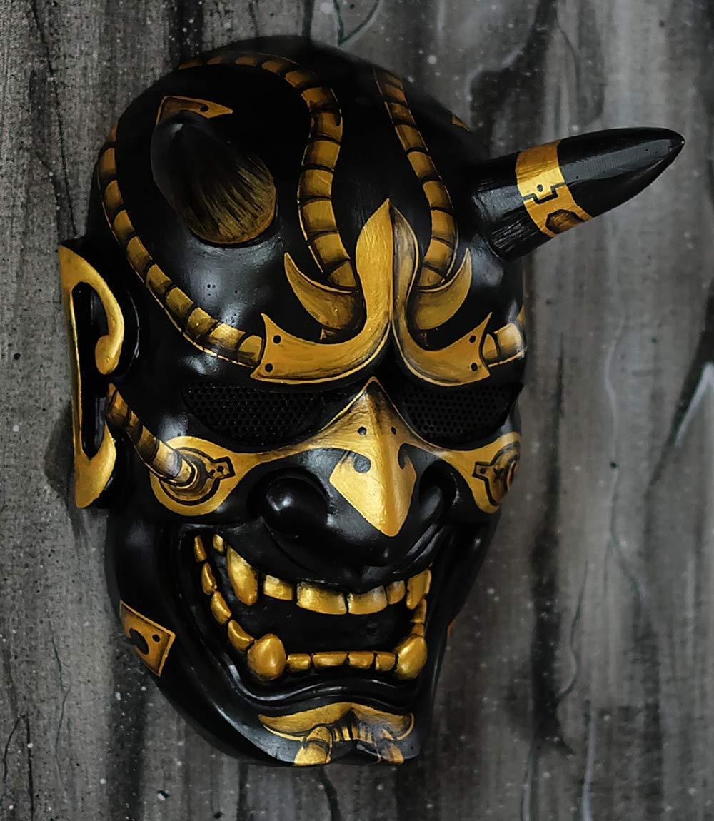 Hannya Kabuki Demon Oni Airsoft Mask for BB Guns - Japanese Theatrical Halloween Costume & Evil Cosplay Accessory MA243 - Perfect for Airsoft Battles, Cosplay Events, and Halloween Parties