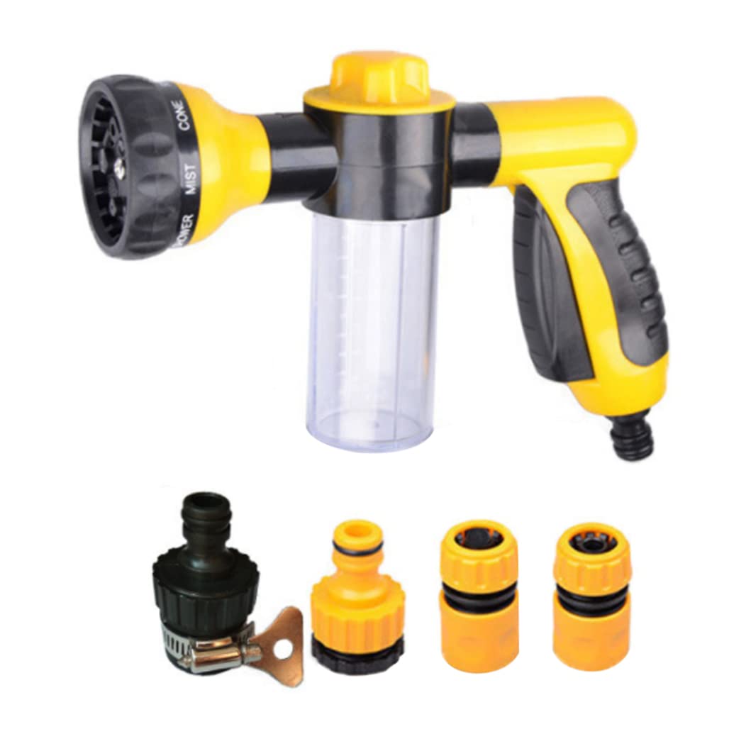 High Pressure Washing Tool - 8 Pattern Garden Hose Spray Nozzle for Car Washing, Patio Cleaning & Outdoor Use (5PCS) | Heavy Duty Water Sprinkler for Home, Garden & Vehicle Maintenance