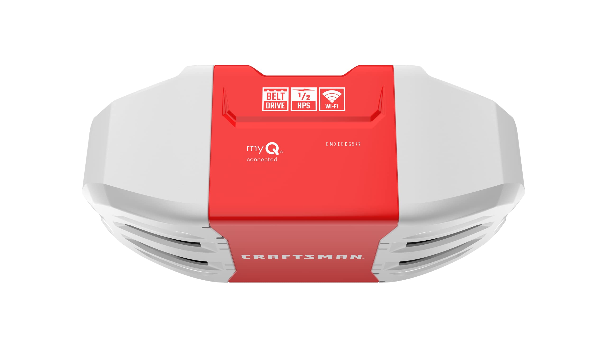 Craftsman CMXEOCG572 1/2 HP Smart Garage Door Opener with myQ Technology - Smartphone Controlled, Belt Drive, Wireless Keypad Included (Red) - Perfect for Home Security & Smart Home Automation