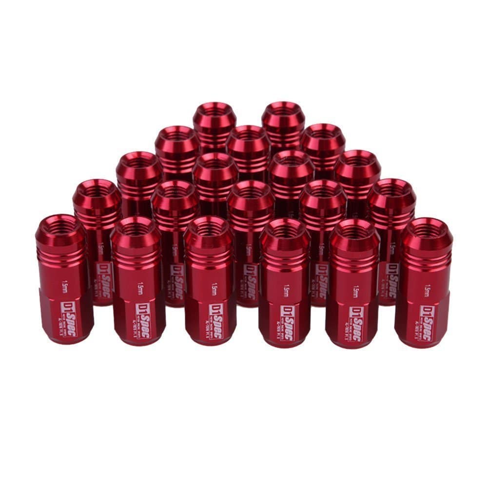 D1 SPEC Racing Wheel Lug Nuts - 20 Piece Set (M12x1.5 & M12x1.25) - High Performance Aluminum Alloy for Track & Street Cars - Perfect for Drifting, Racing & Custom Builds
