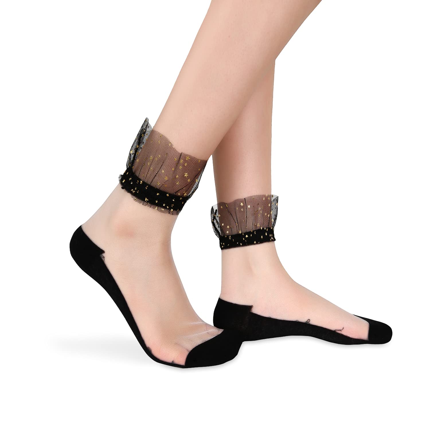 Benefeet Sheer Ankle Socks for Women - Thin Lace Nylon Summer Socks for Casual & Dress Wear