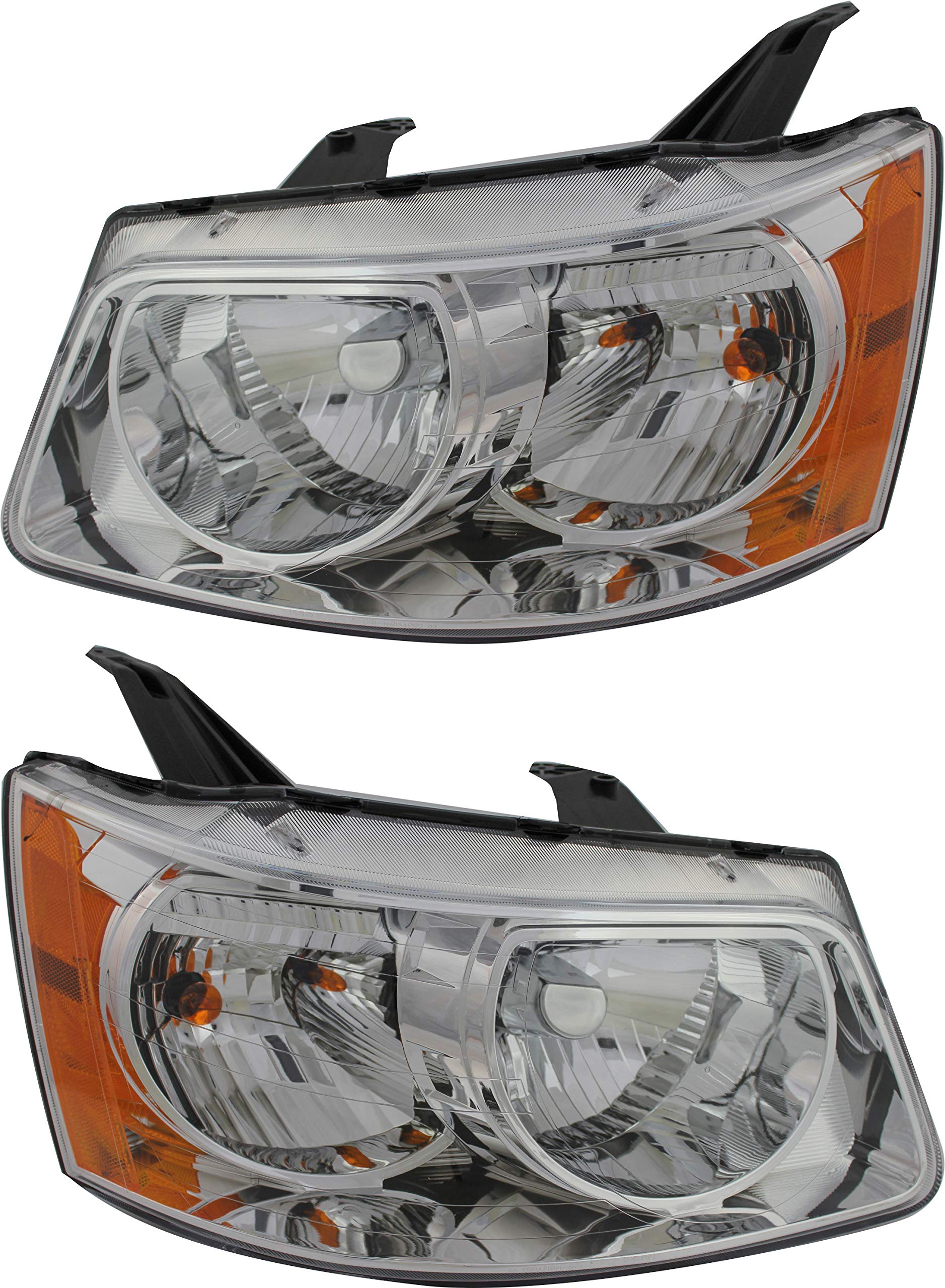 2006-2009 Pontiac Torrent Headlight Assembly Set - Halogen Replacement Lamps for Driver & Passenger Side | Perfect for Night Driving & Auto Restoration Projects