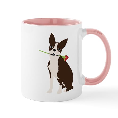 White/Pink Inside - Boston Terrier