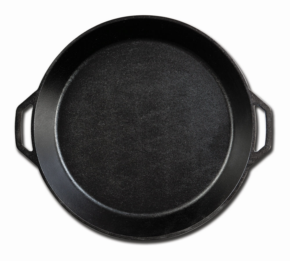 Premium 43cm Cast Iron Skillet with Dual Handles - Heavy Duty Frying Pan for Searing, Baking & Stovetop to Oven Cooking - Perfect for Steak, Pizza & Camping Meals