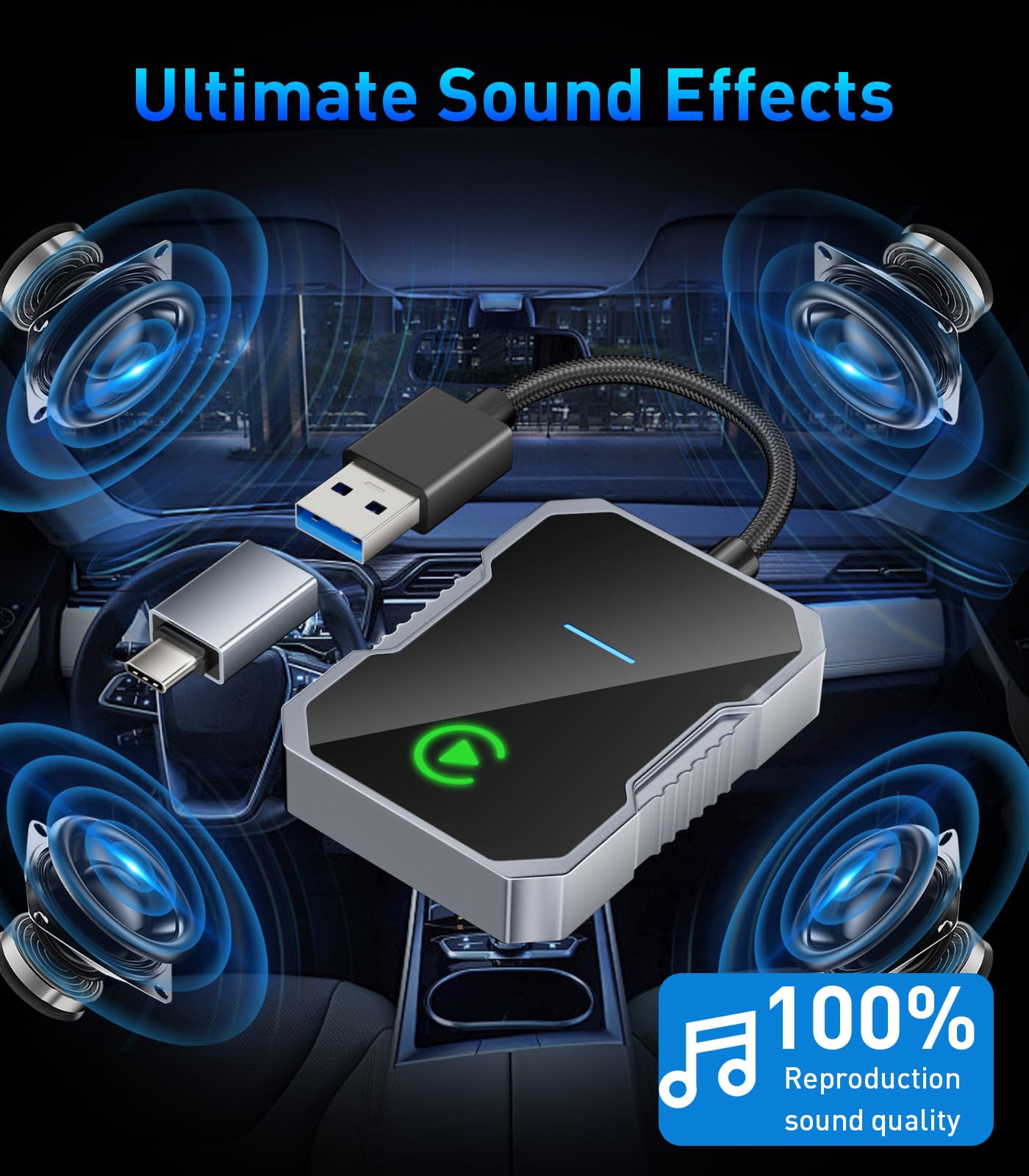 2024 Upgraded Reborn Wireless CarPlay Adapter - Convert Wired to Wireless Apple CarPlay for iPhone & Android | Plug & Play | Compatible with Cars Since 2016, iOS 10+, Android 11+ | Perfect for Commuting, Road Trips & Hands-Free Driving