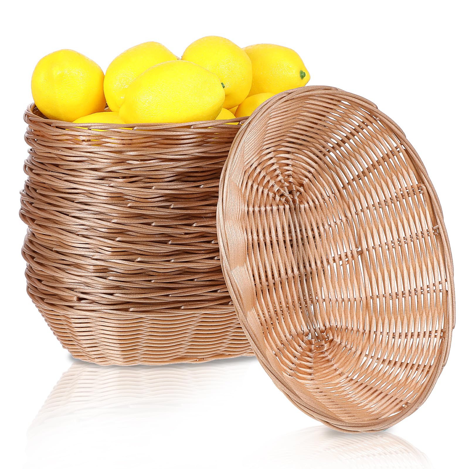 12 Pack Plastic Oval Baskets - Small Fruit & Bread Storage Bins for Kitchen, Restaurant, Home Decor | Perfect for Gift Packaging, Food Serving & Display Organization