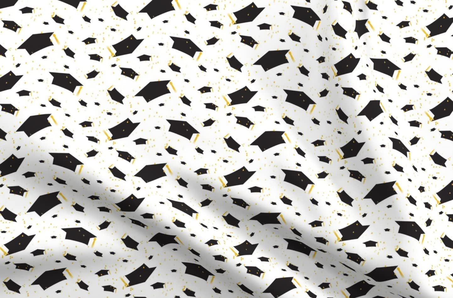 Celebration High School Graduation Fabric - Seniors Graduation Cap Printed Petal Signature Cotton Fat Quarter for Sewing, Quilting, Apparel & Crafts | Perfect for Graduation Decor, DIY Gifts & Memory Projects